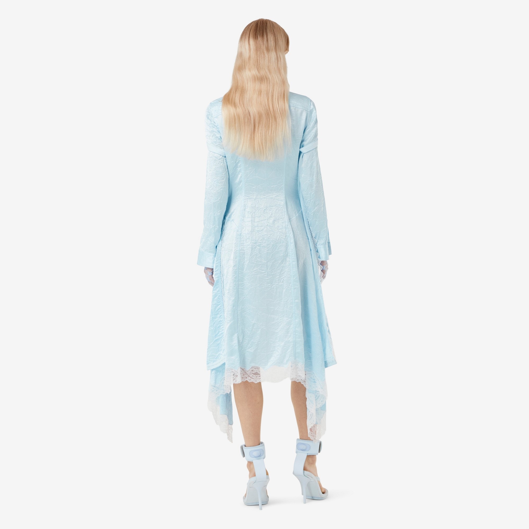 Lace Detail Satin Reconstructed Gown - 4