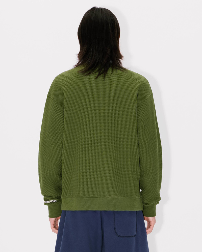 'KENZO Jungle Elephant' embroidered cardigan in waffle textured molleton 4