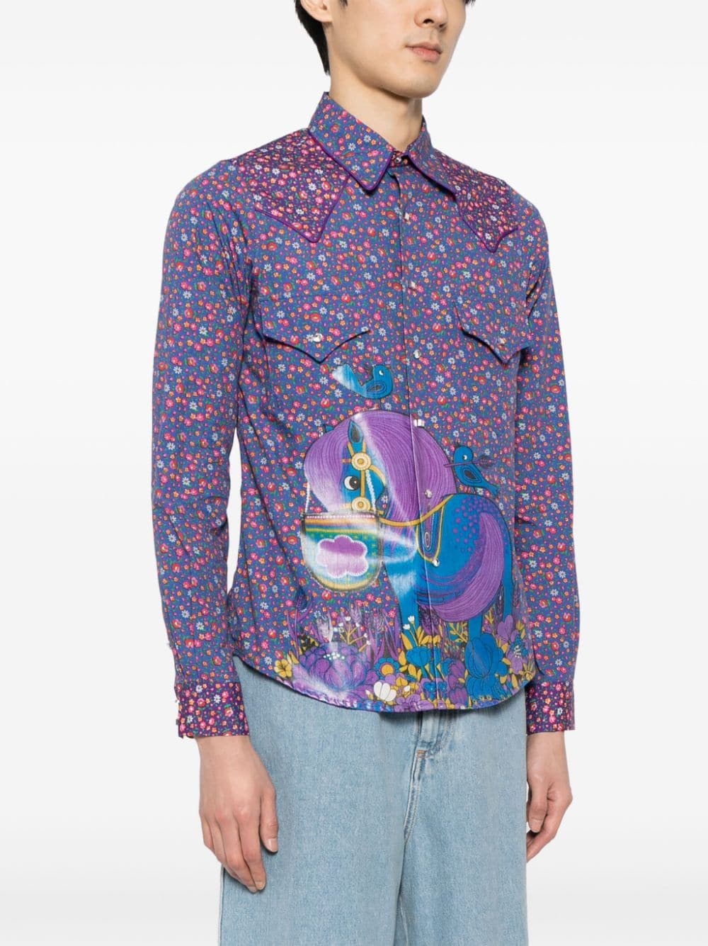 Cowboy floral-print cotton shirt - 3
