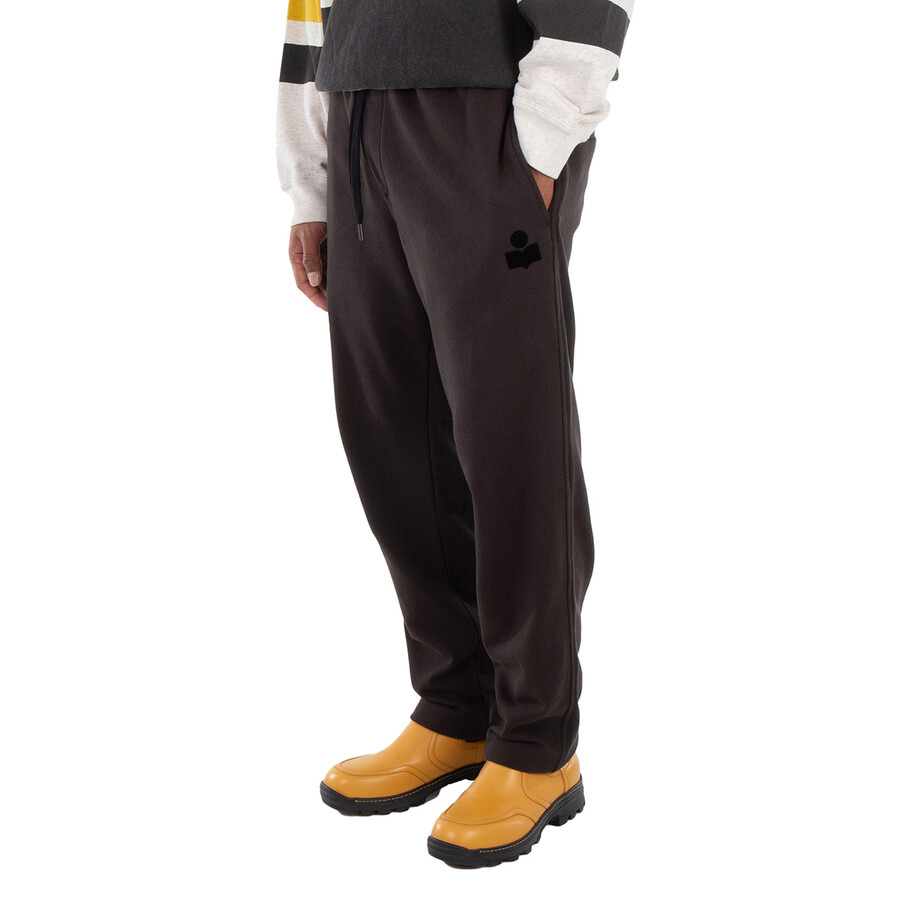 Isabel Marant Faded Black Mailesco Logo-Flocked Sweatpants - 2