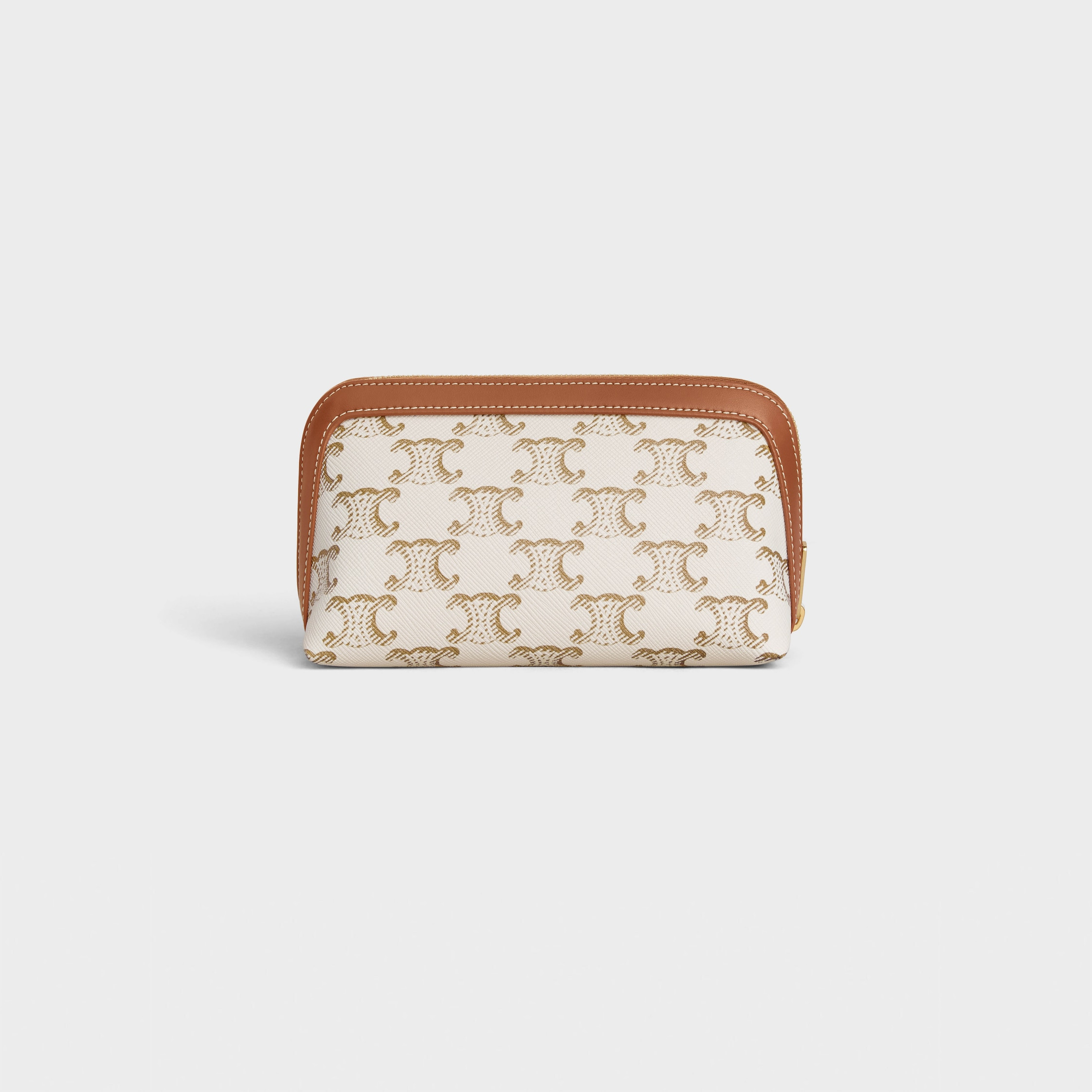 SMALL COSMETIC POUCH IN TRIOMPHE CANVAS AND CALFSKIN - 3