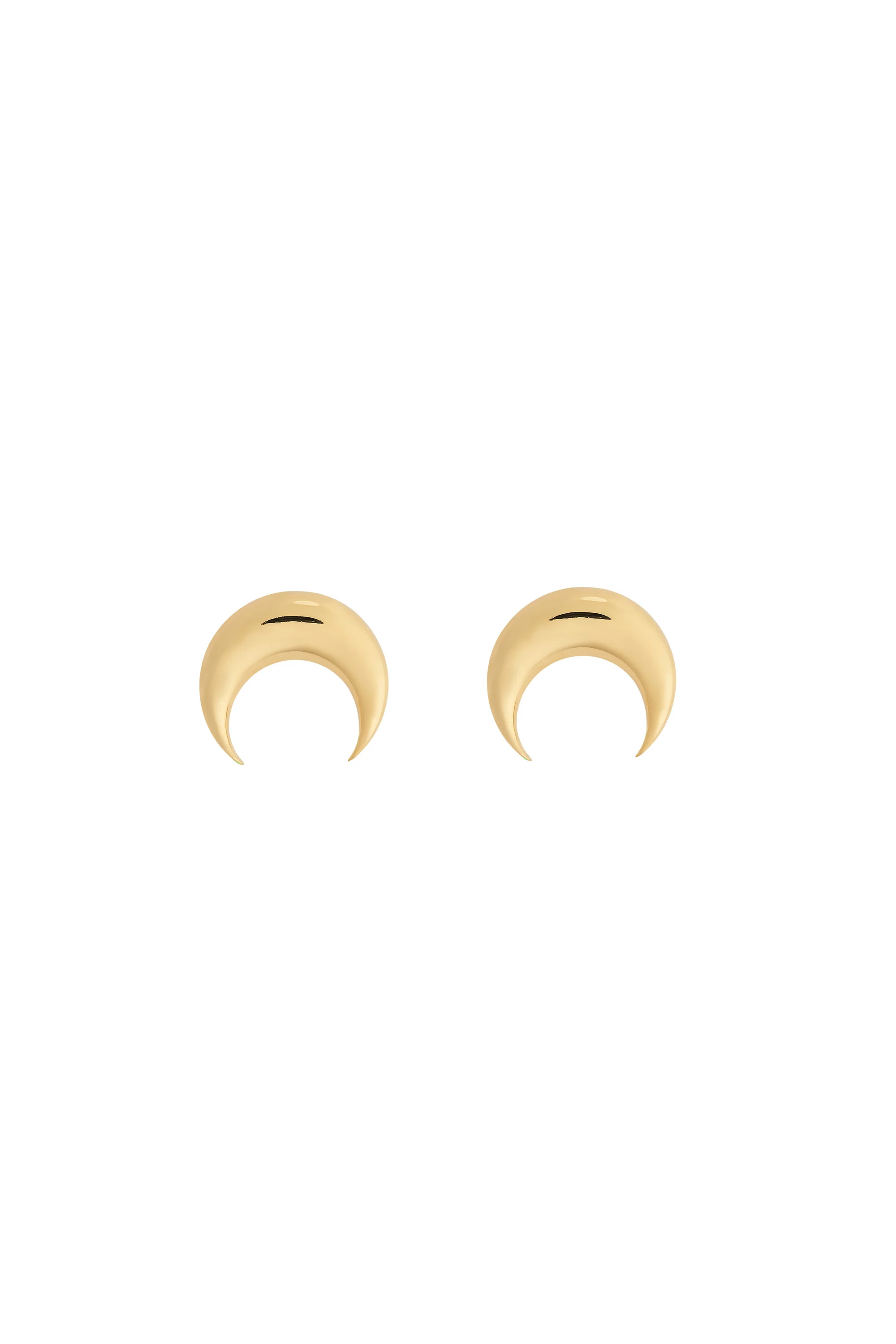 Gold Plated Moon Studs - 1