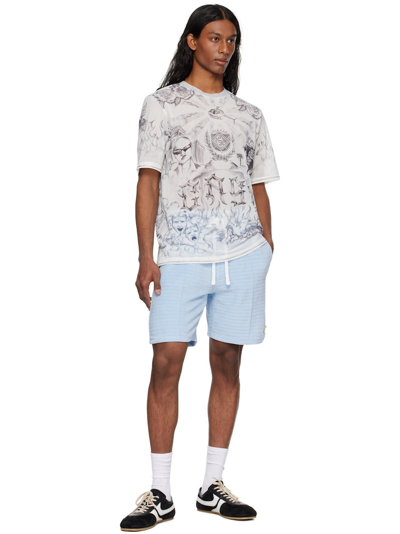 CASABLANCA Gray Tattoo Mesh T-shirt outlook