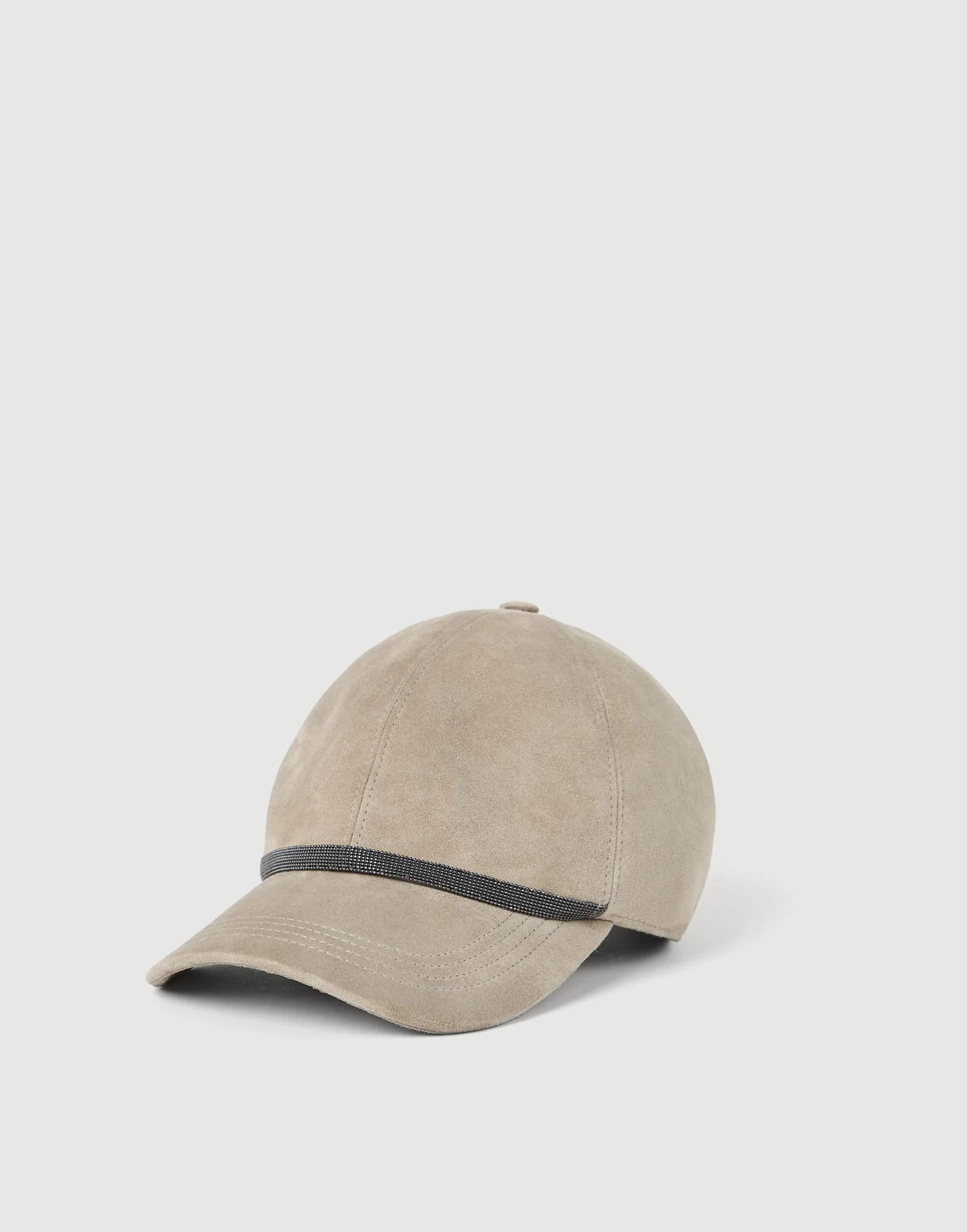 Suede baseball cap with shiny band - 1
