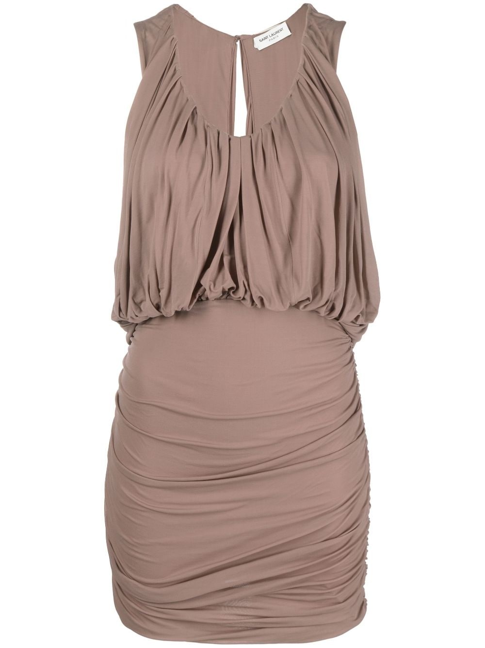 sleeveless draped minidress - 1