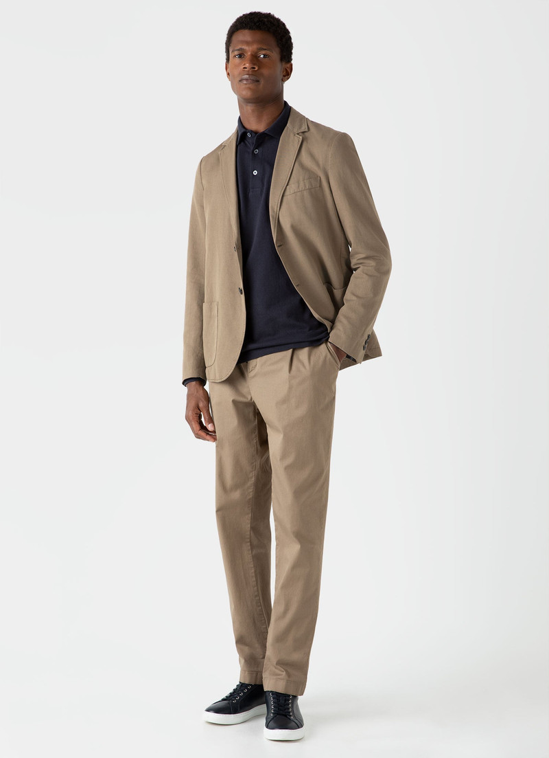 Sunspel Sunspel x WM Brown Long Sleeve Polo Shirt outlook