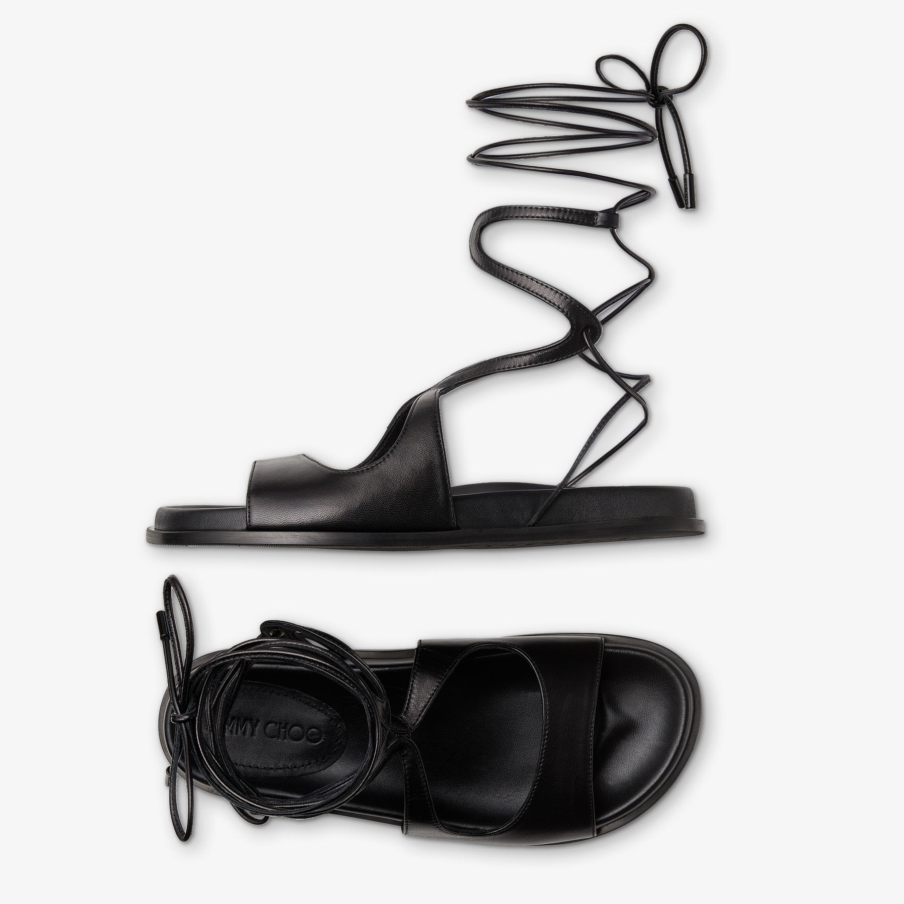 Azure Flat
Black Nappa Leather Flat Sandals - 5