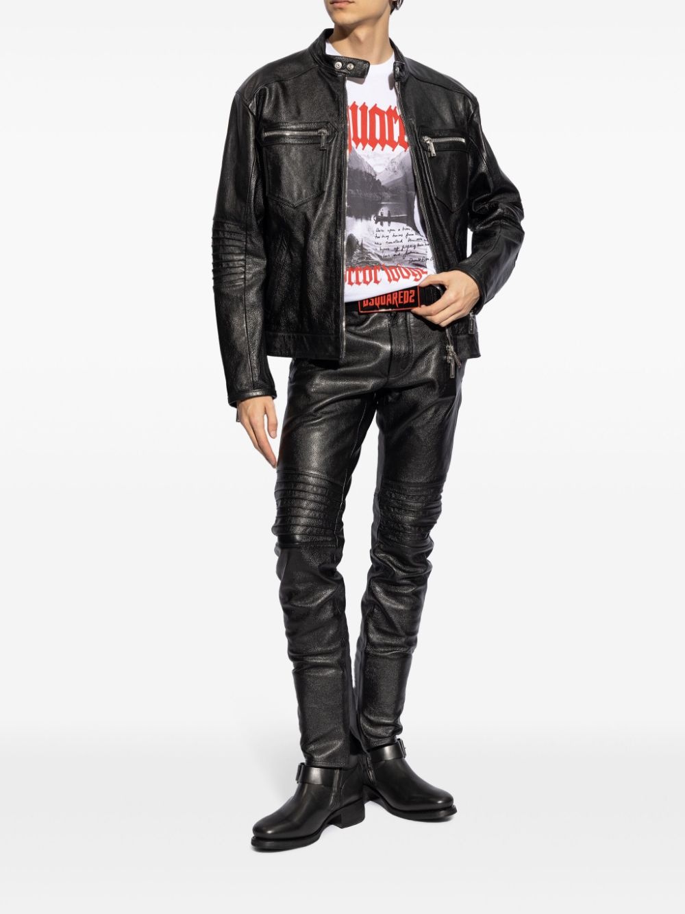 buckled leather boots - 6