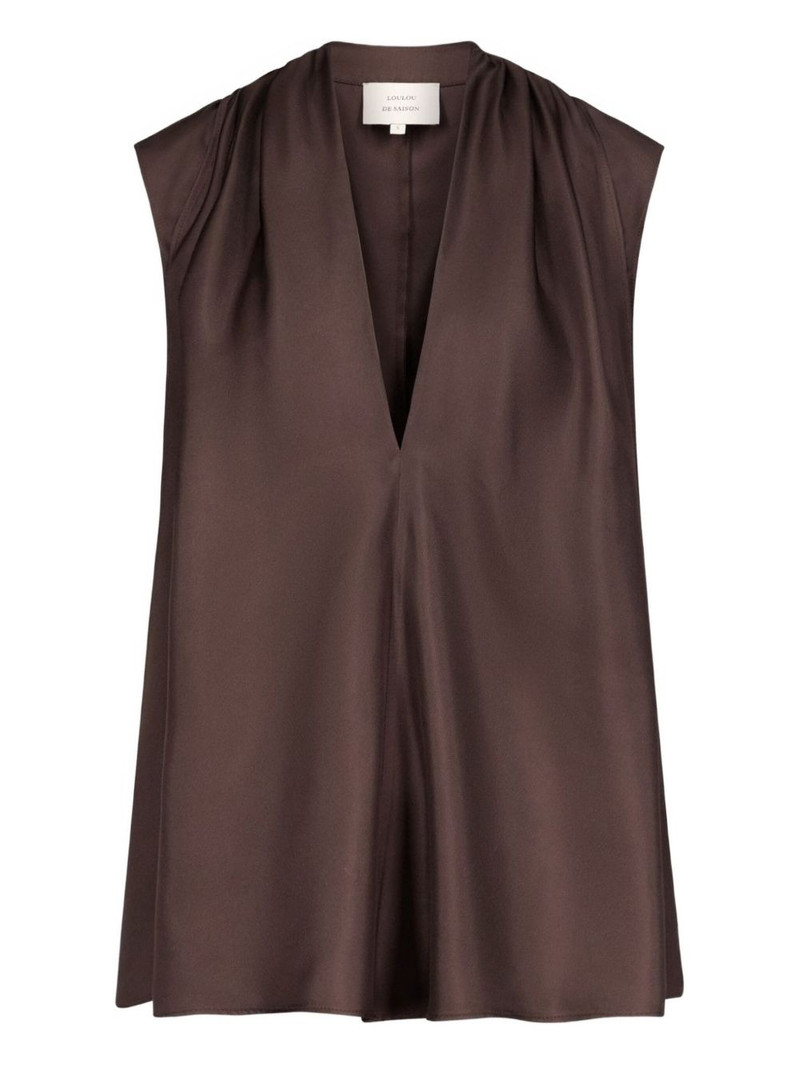 Sade gathered sleeveless blouse 1