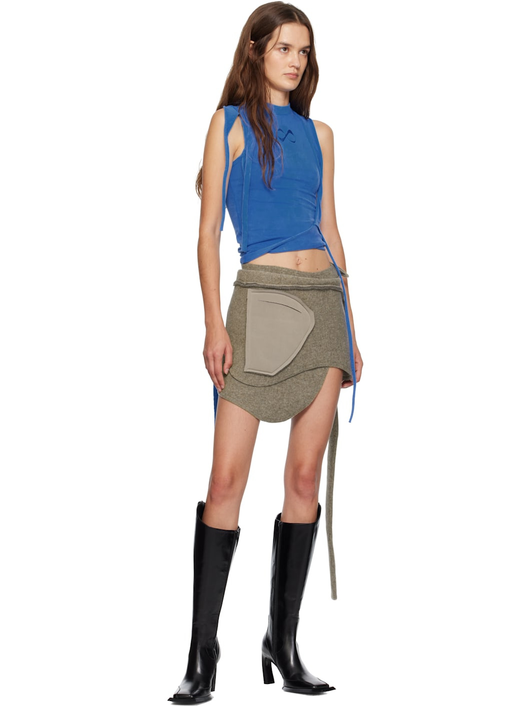 Gray Scuba Miniskirt - 4