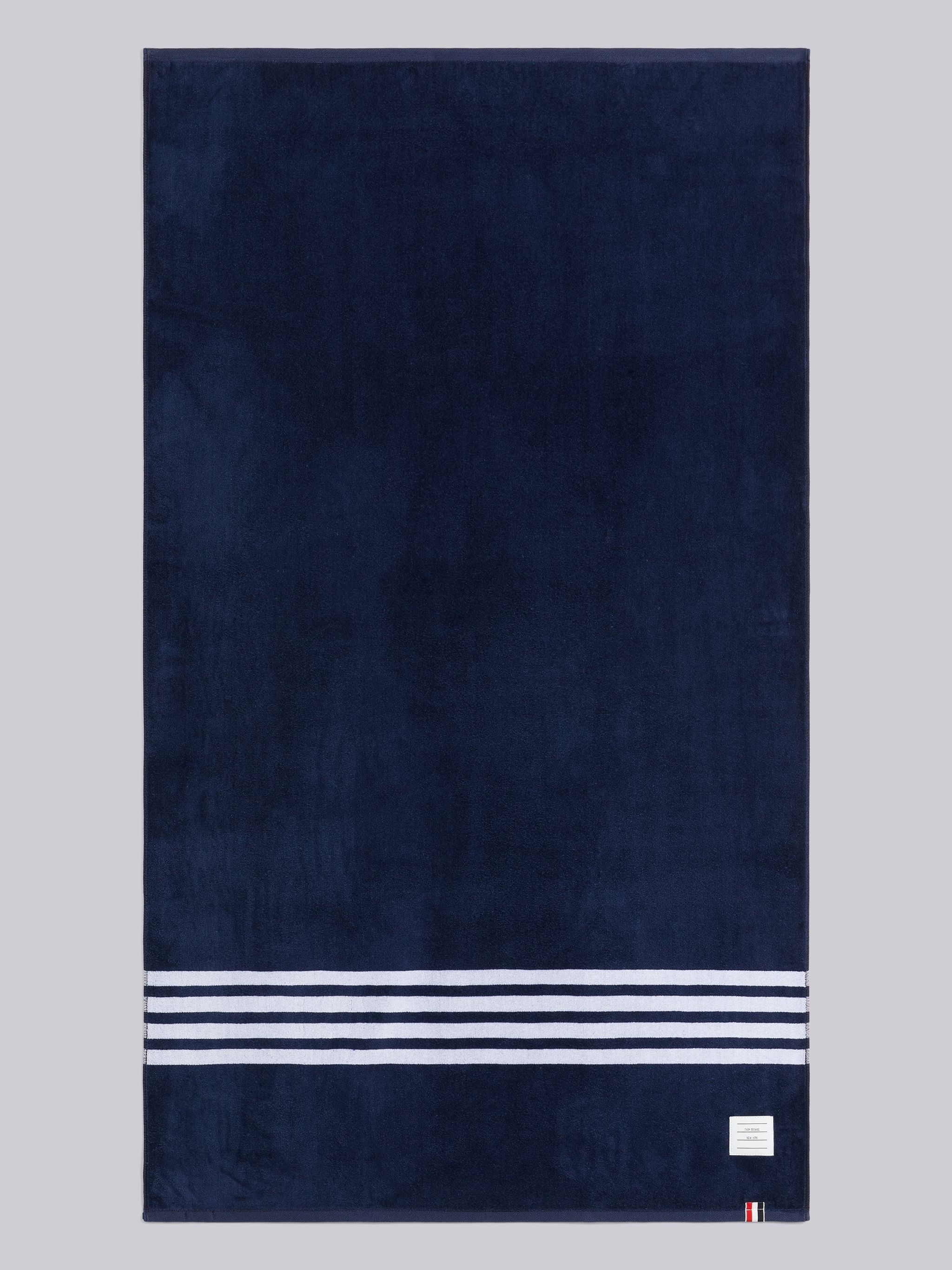 Navy Tricotton Terry 4-Bar Large Gym Towel - 4