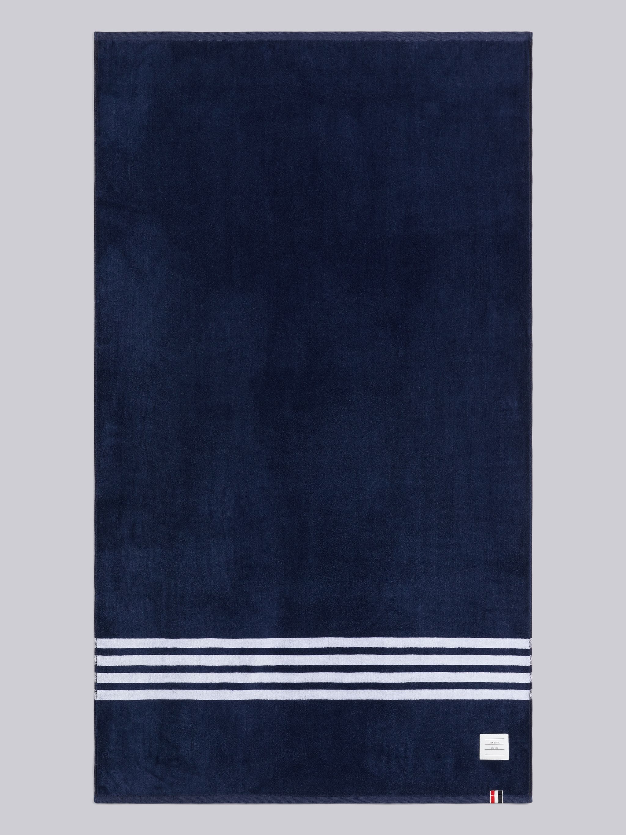 Navy Tricotton Terry 4-Bar Large Gym Towel - 4