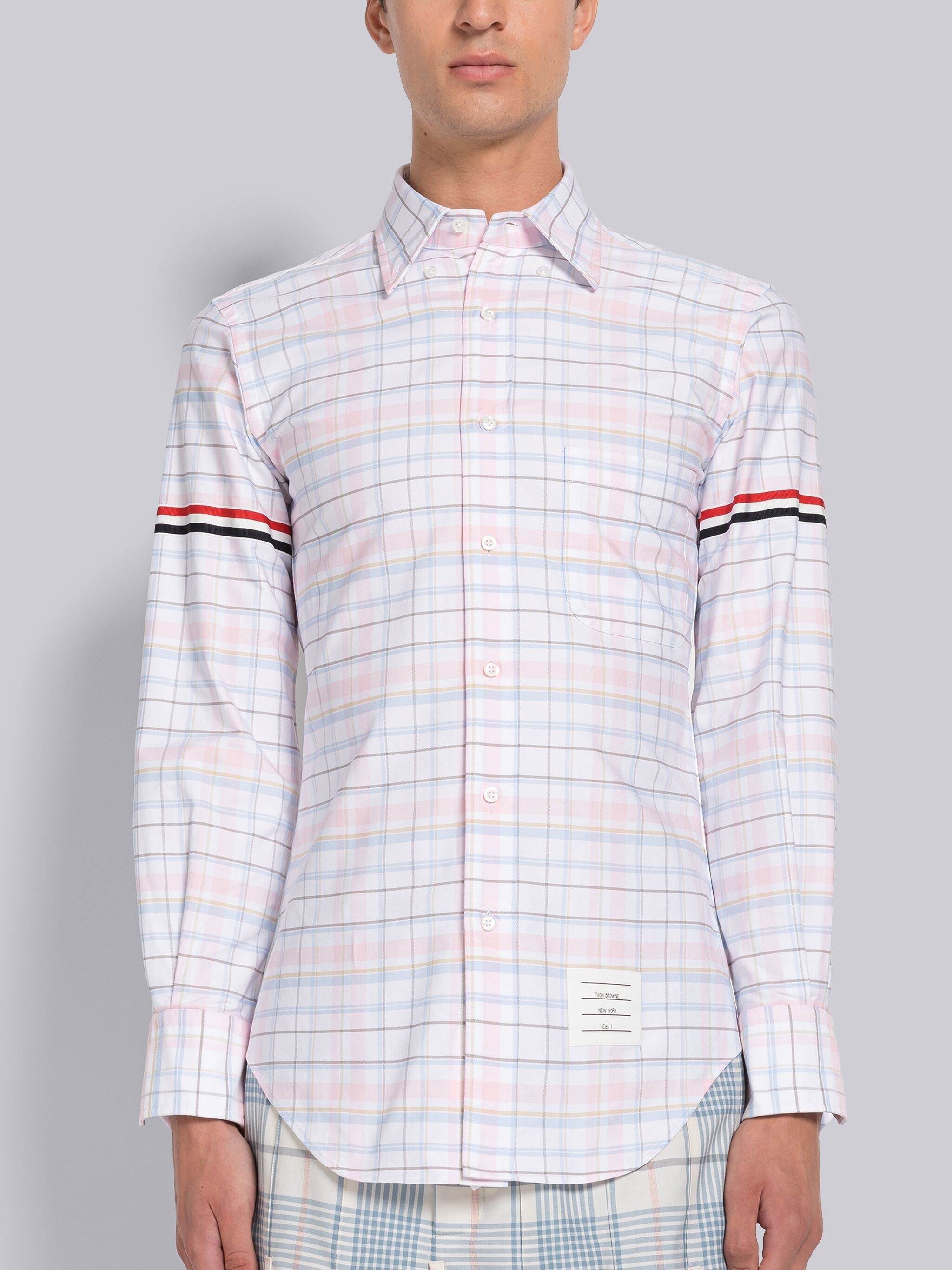 PLAID OXFORD ARMBAND POINT COLLAR SHIRT - 3