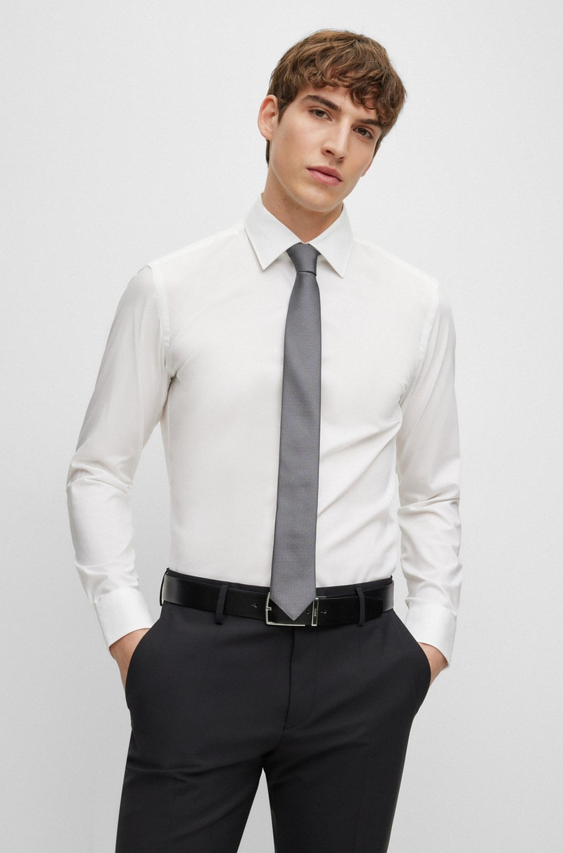 BOSS MICRO-PATTERNED TIE IN PURE SILK outlook