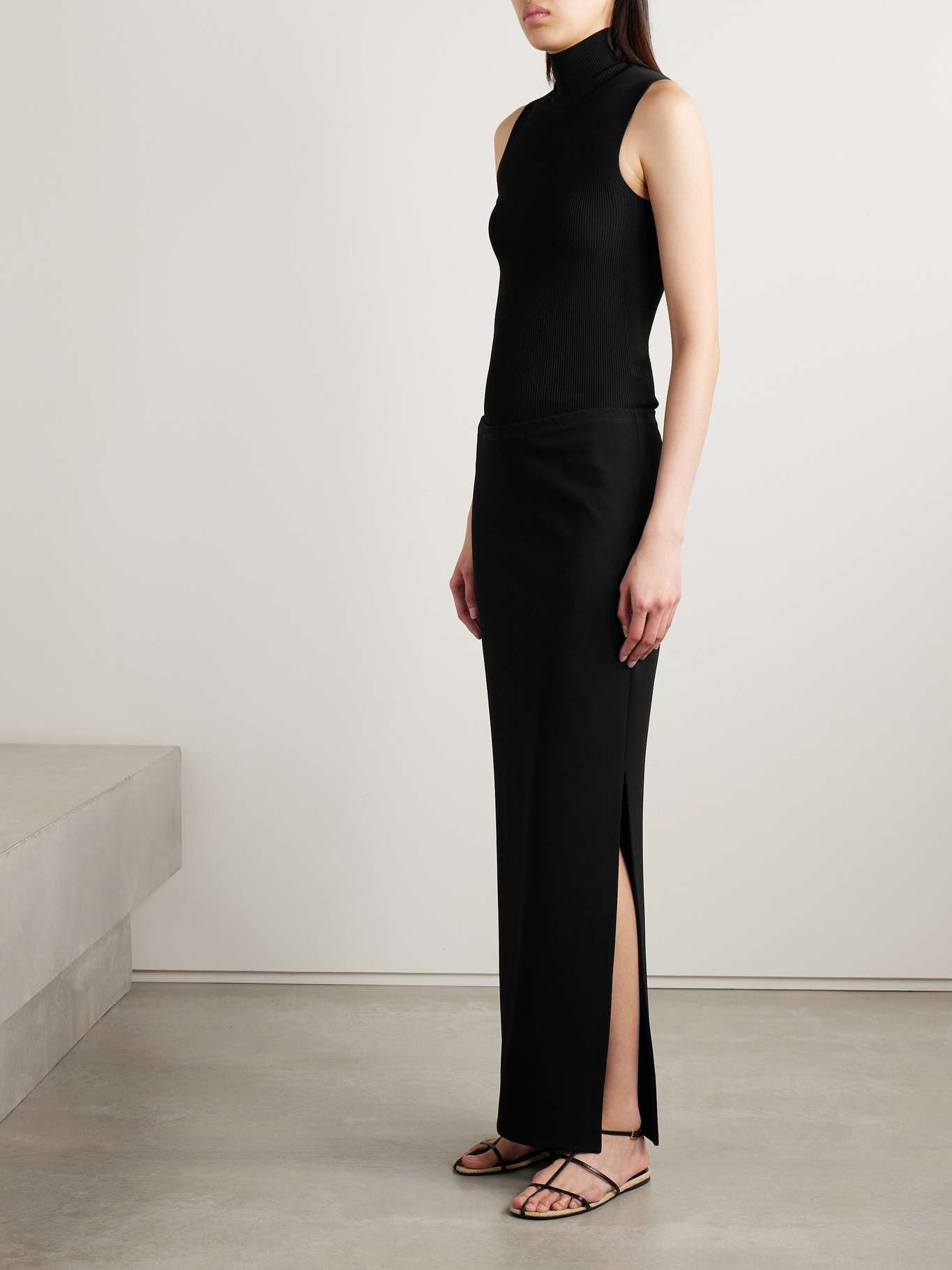 Lilth crepe-jersey maxi skirt Black - 2