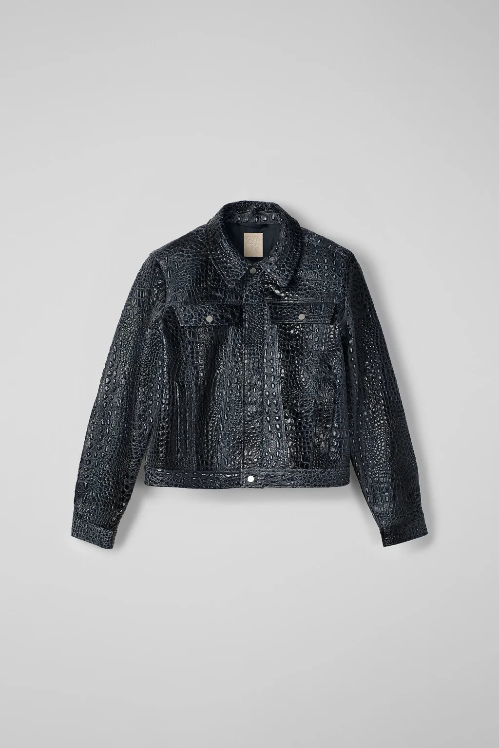 Dark Gray Leather Jacket - 1