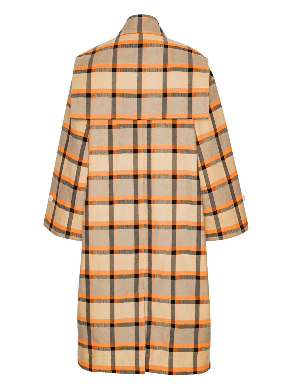 checked double-breasted trench coat - 2