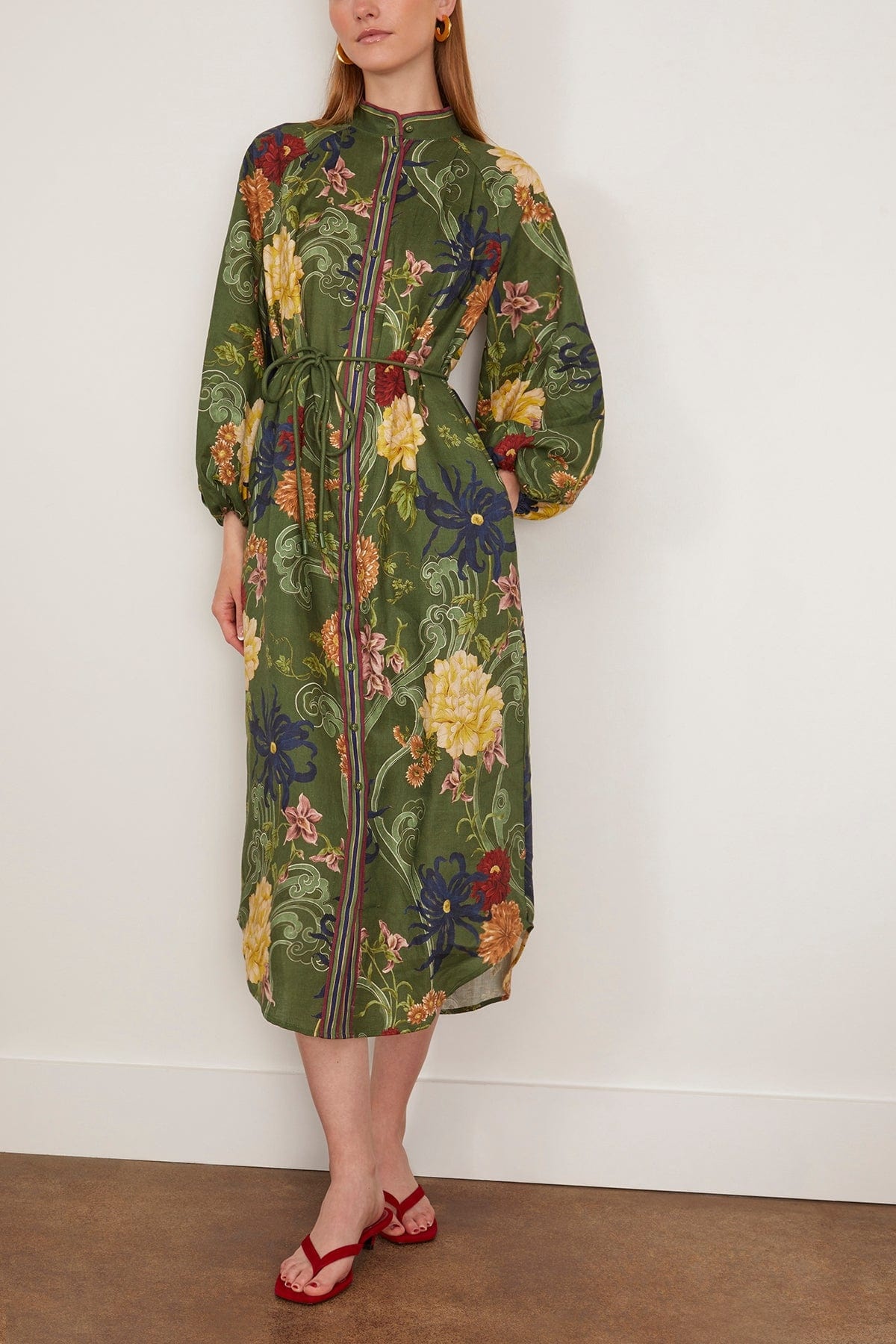 Avery Shirtdress in Green - 3