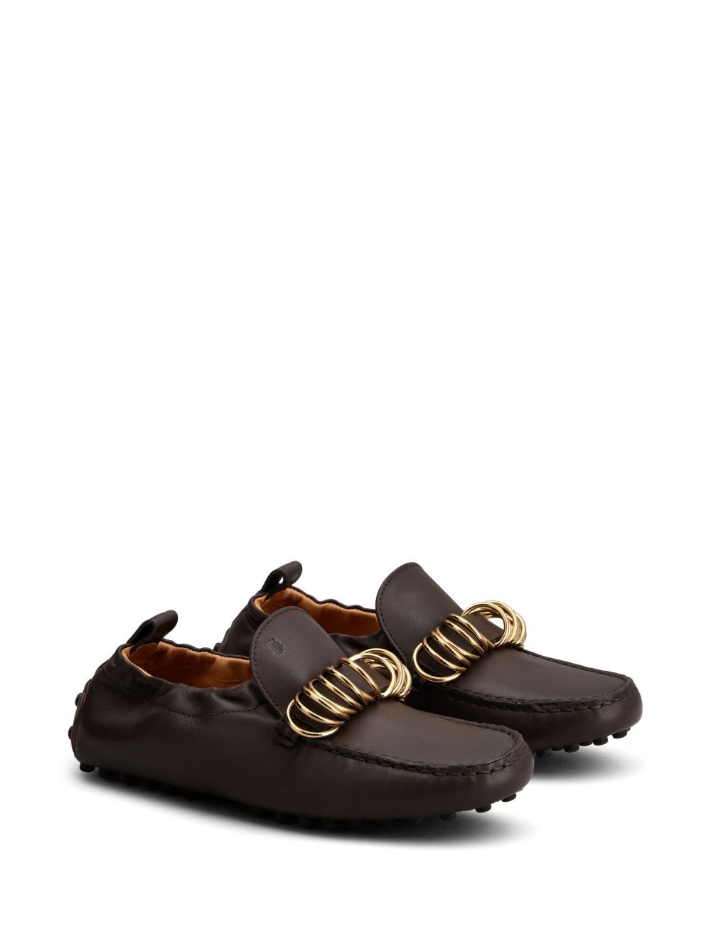 ring-embellished loafers - 2