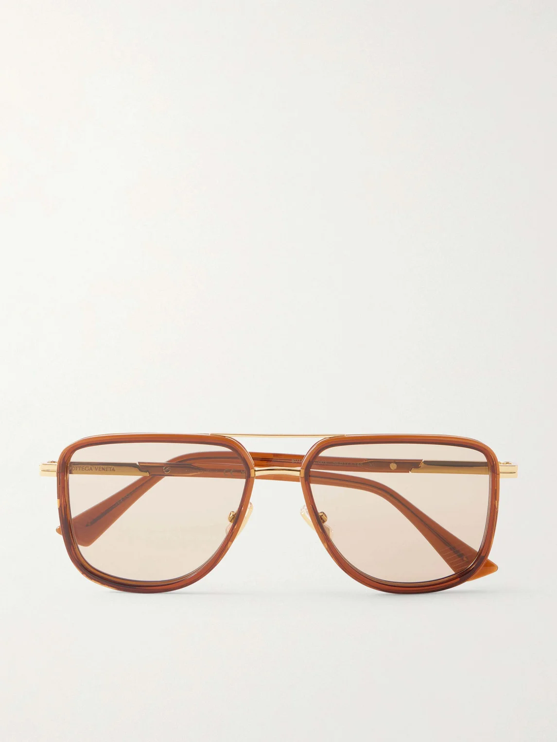 Aviator-Style Gold-Tone and Acetate Sunglasses - 1