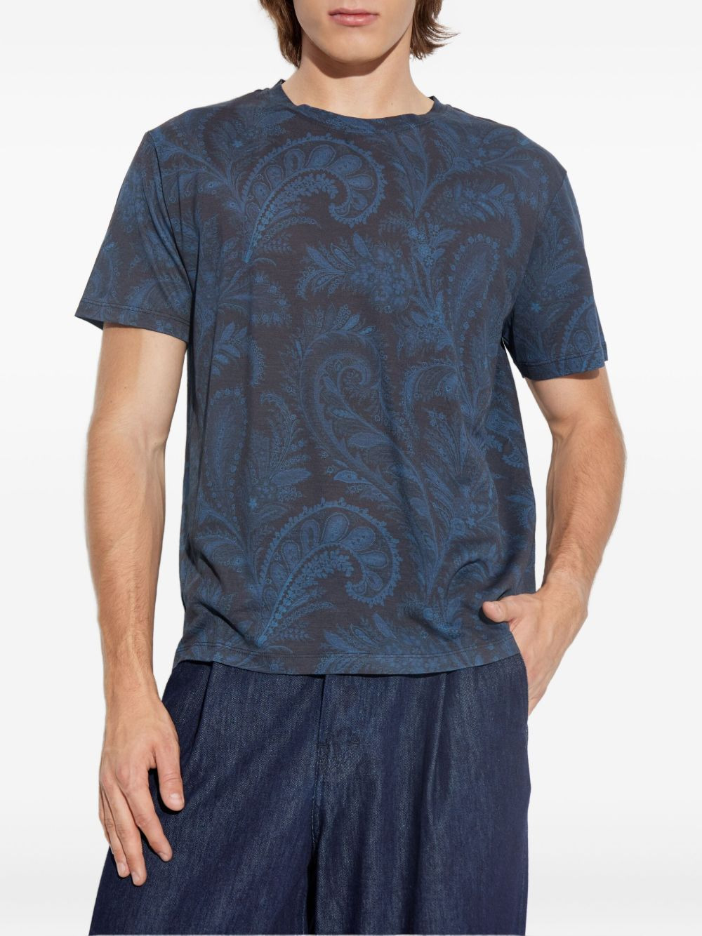 paisley print T-shirt - 3