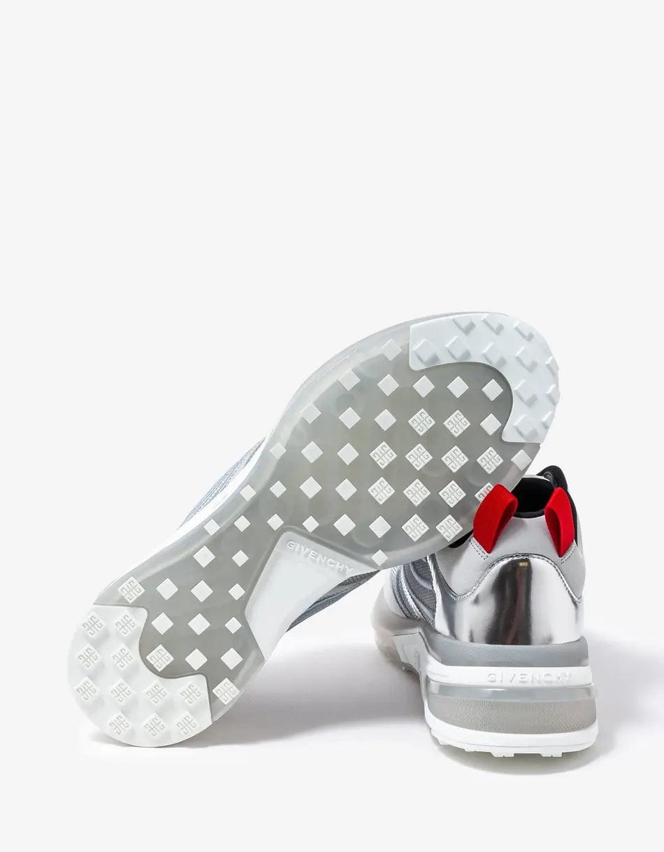 Givenchy Silver Giv 1 Leather & Mesh Trainers - 4