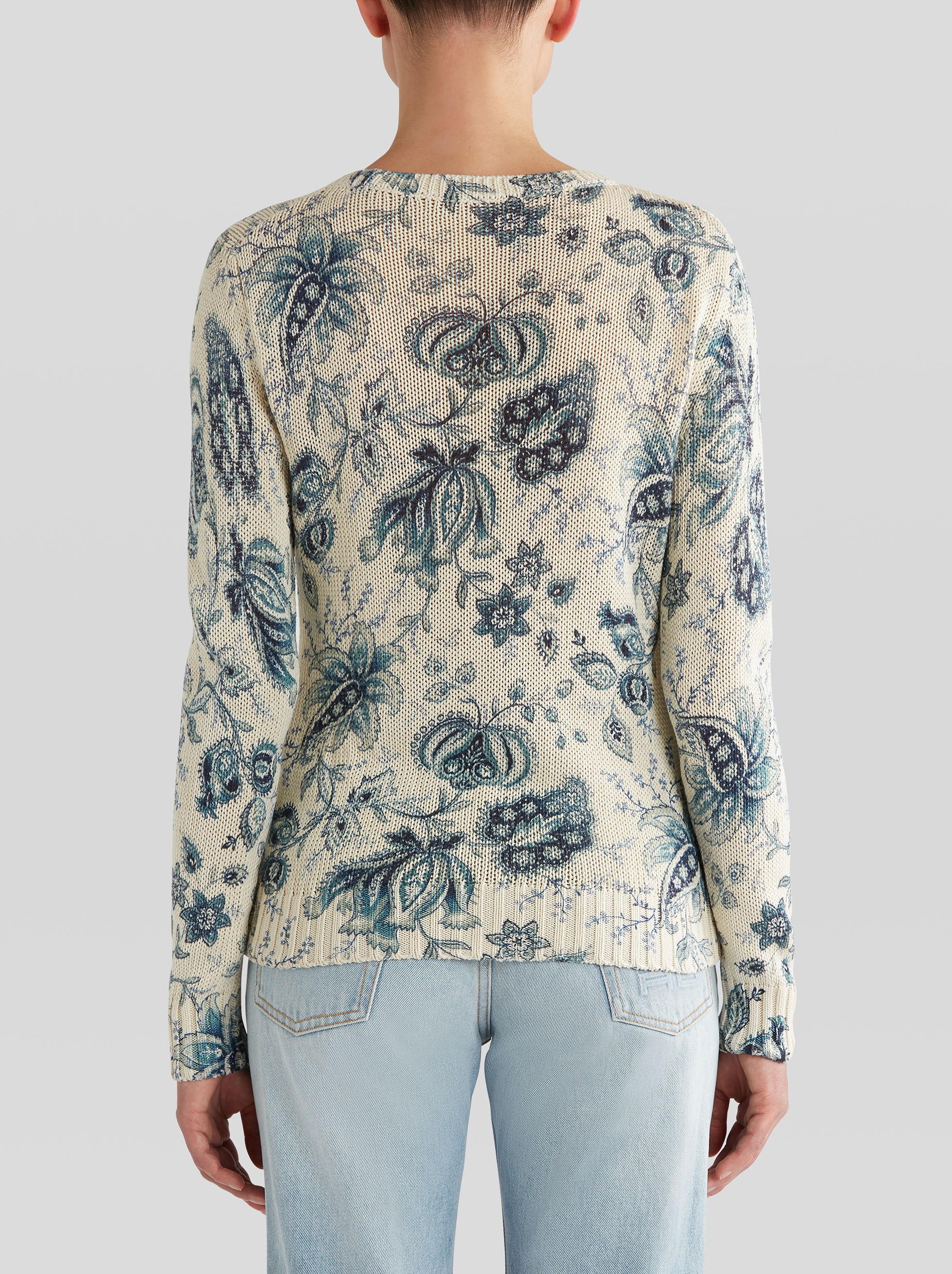GRAPHIC PRINT SILK AND LINEN JUMPER - 4
