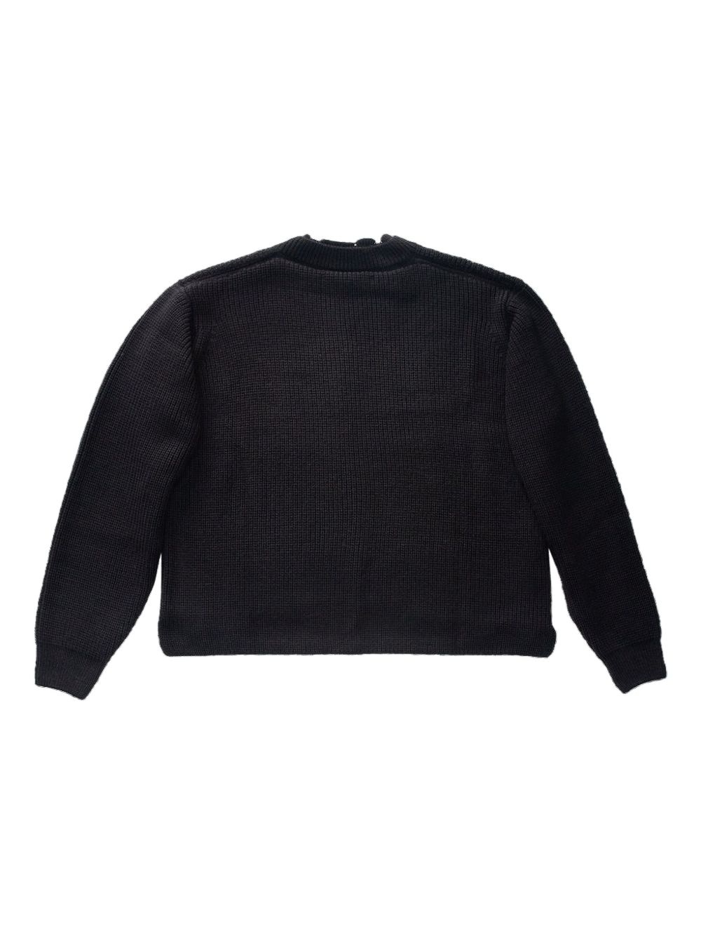 open knit collar "Black" sweater - 2