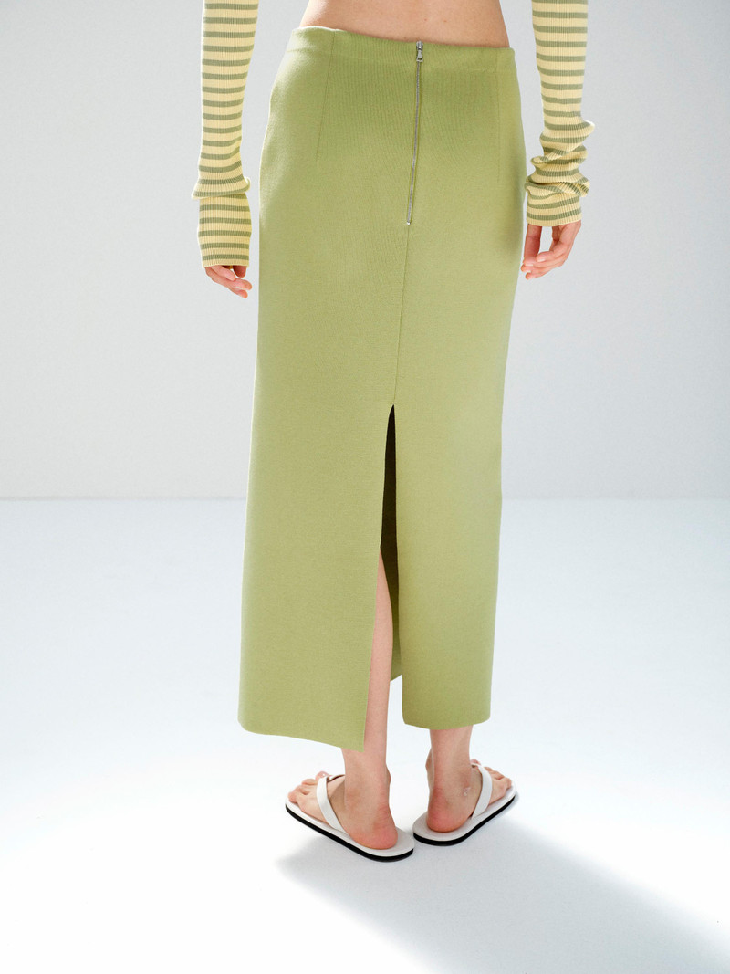DOUBLE FACED SILK COTTON KNIT SKIRT 5