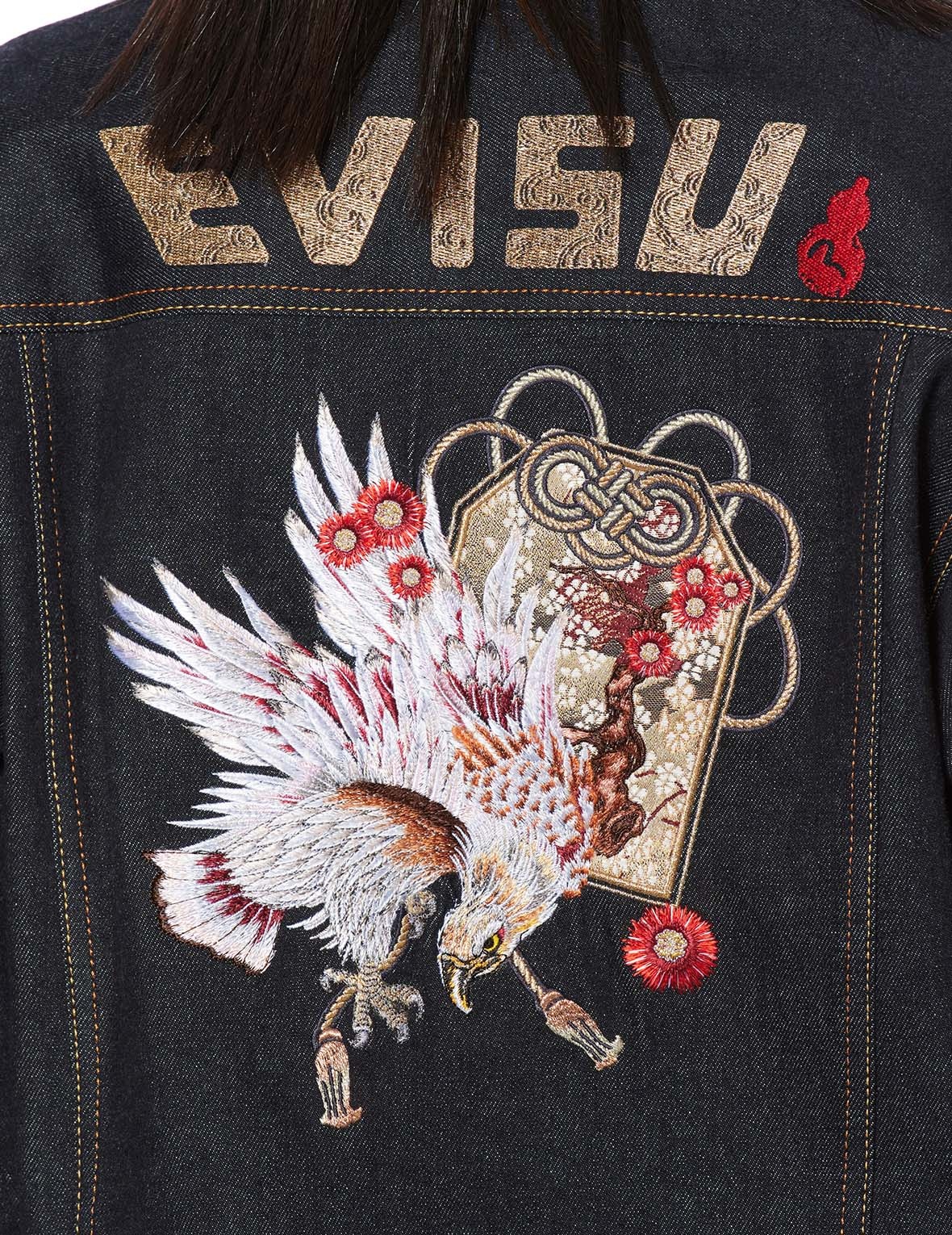 TAKA EMBROIDERED AND BROCADE APPLIQUÉ DENIM JACKET - 8