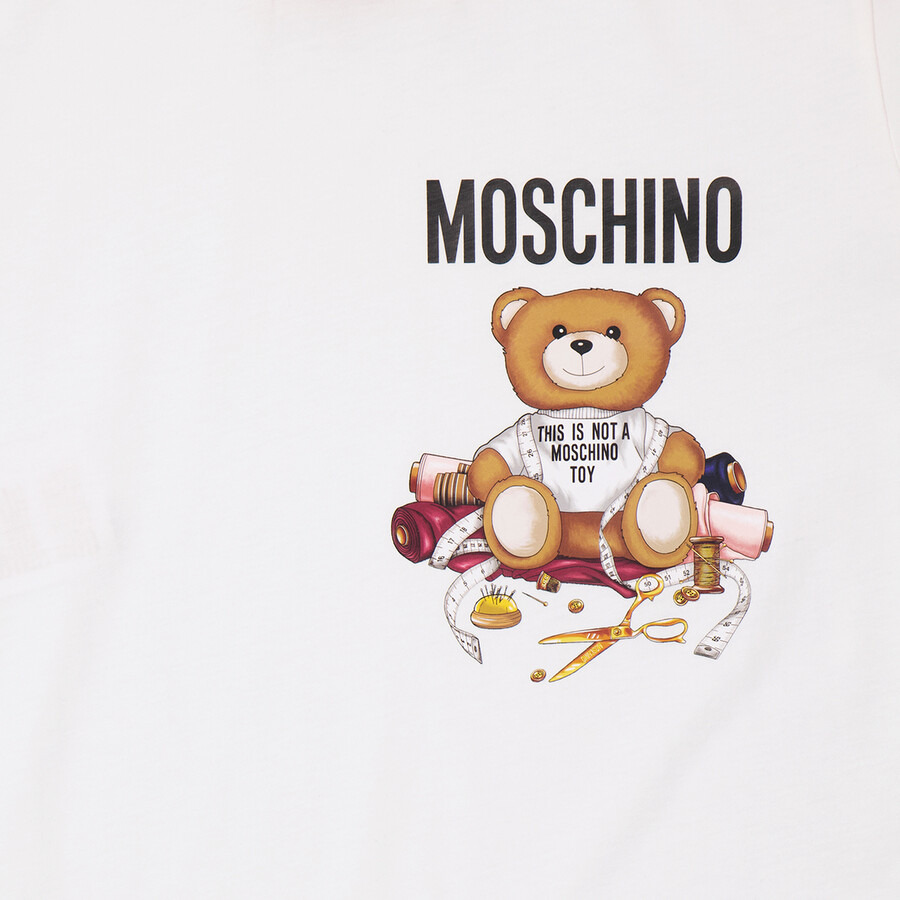 Moschino Fantasy Print White Teddy Pleated Mini Dress - 7