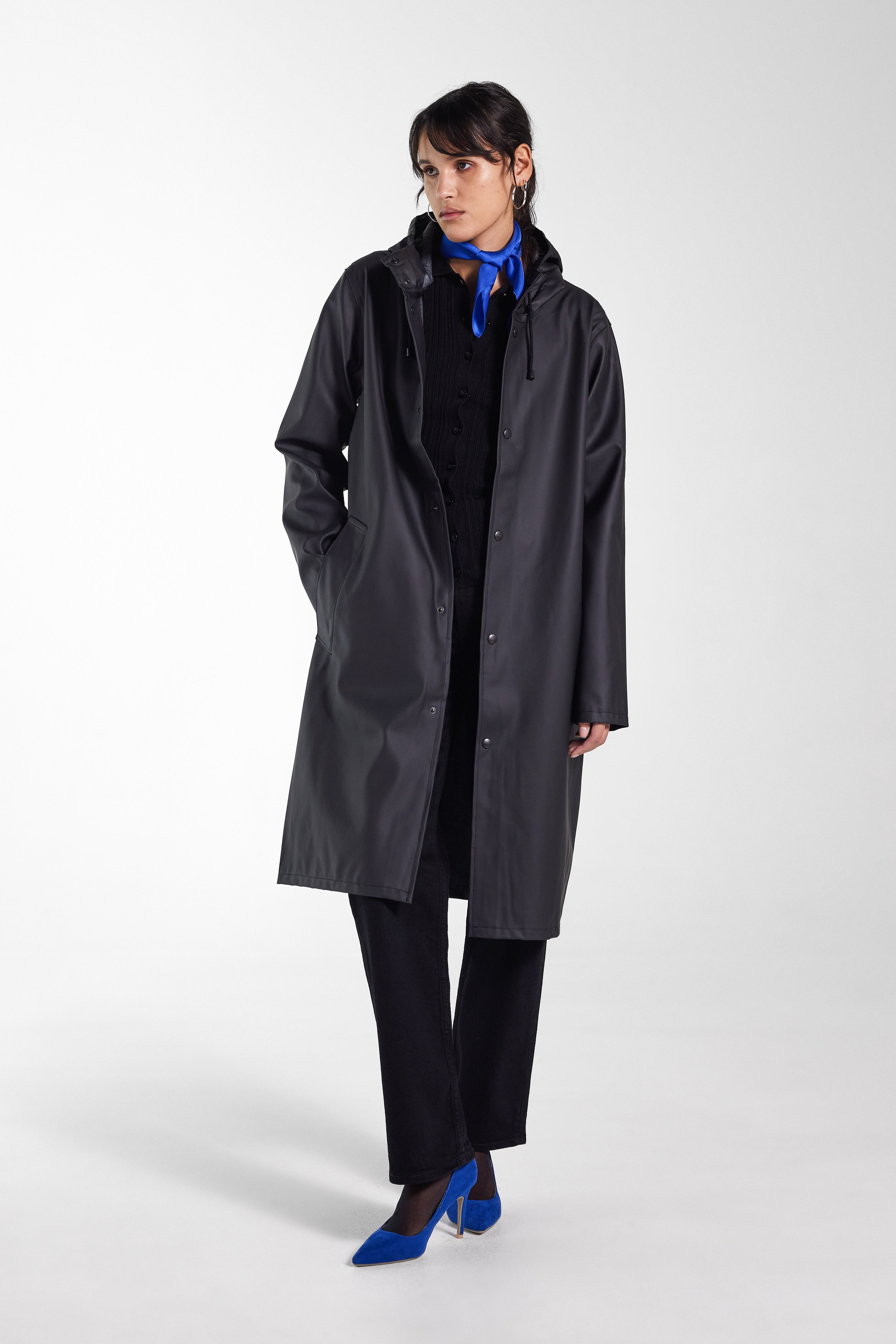 Stutterheim Stockholm Hooded Long Raincoat in Black at Nordstrom - 3