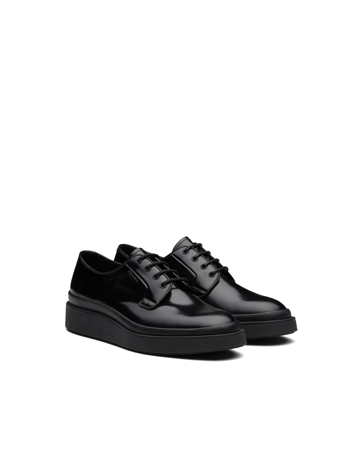 Brushed leather laced Derby shoes - 1