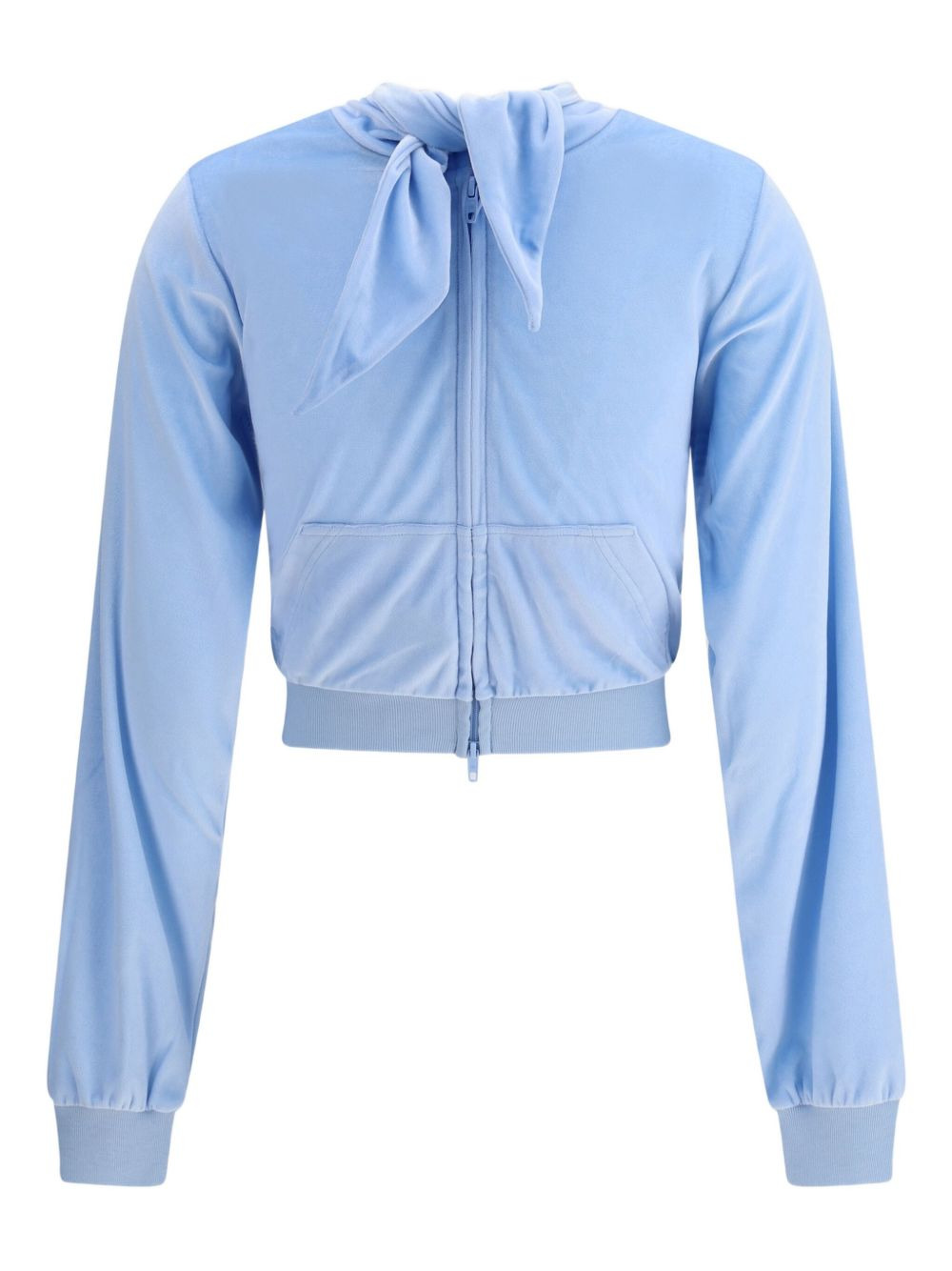 tie-detail zip-up top - 3