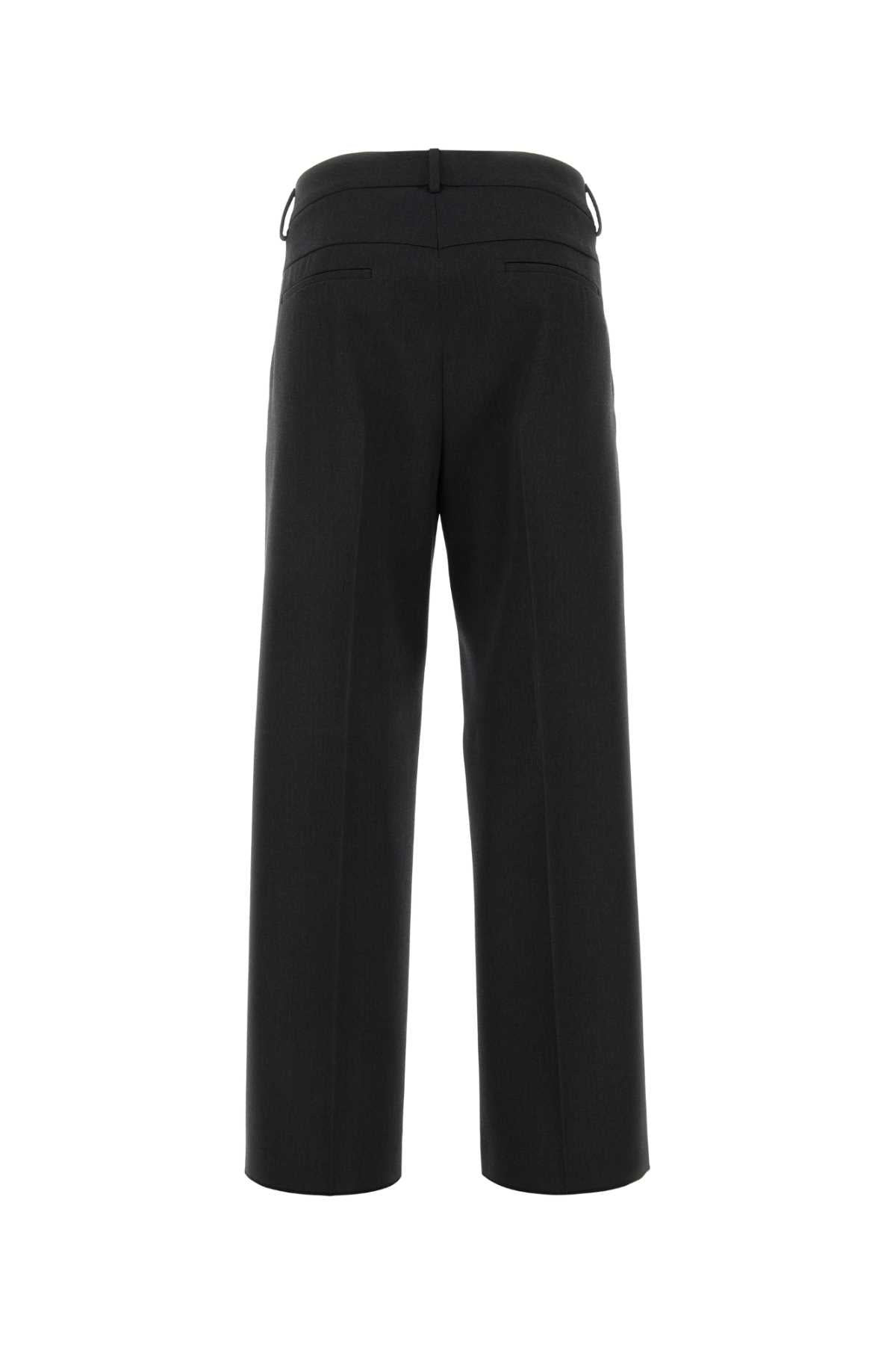 Valentino Garavani Men Graphite Wool Pant - 2