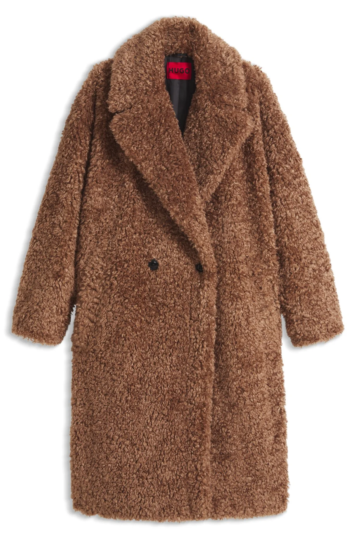 OVERSIZED-FIT TEDDY COAT WITH DOUBLE-BREASTED CLOSURE - 1