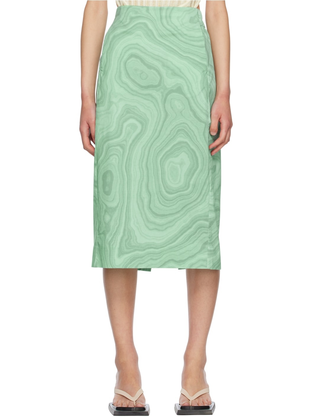 Green Natali Midi Skirt - 1