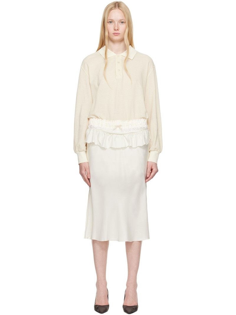 Beige Paneled Midi Dress 1