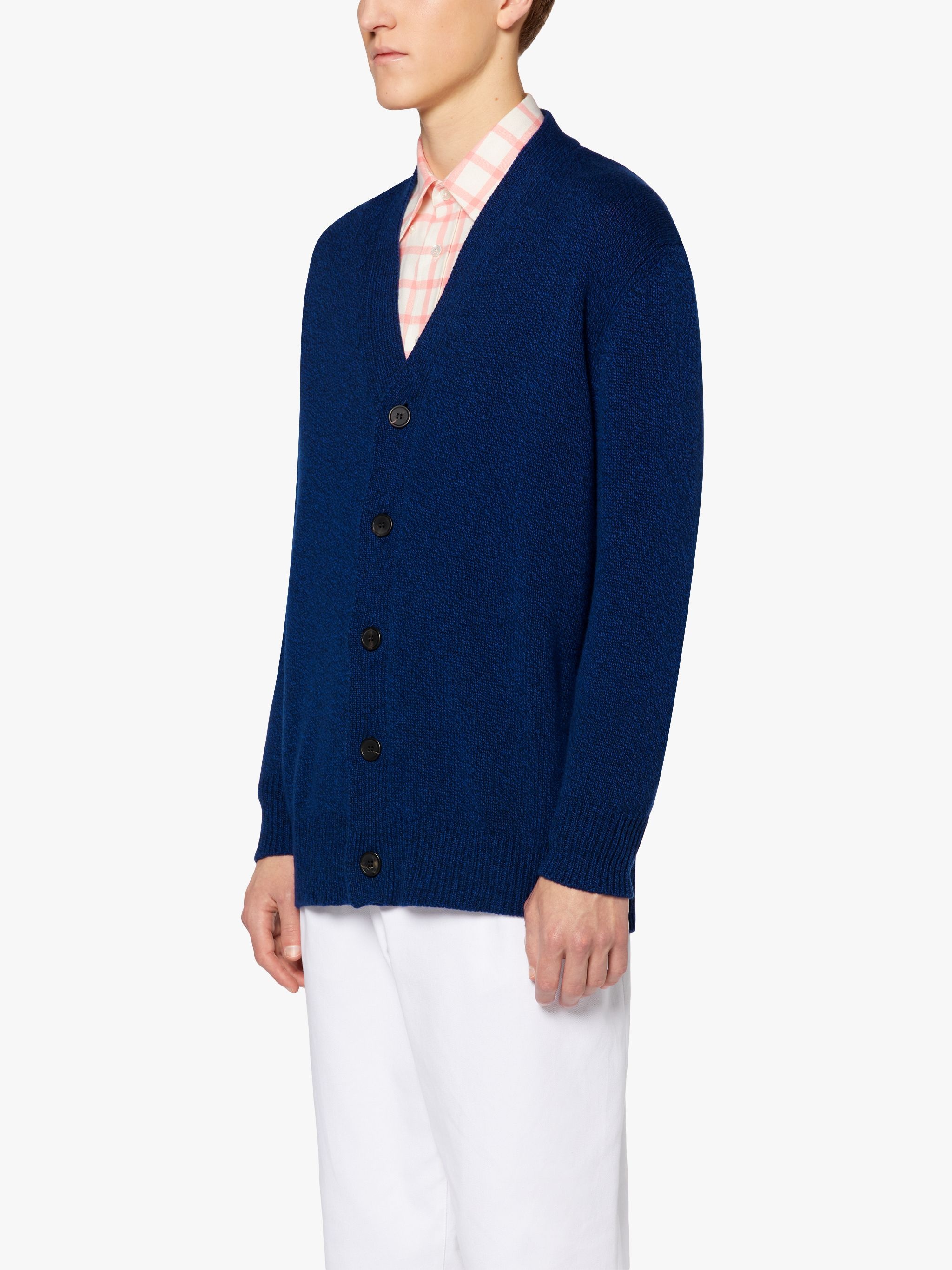 STOCKHOLM NAVY MERINO WOOL & CASHMERE CARDIGAN | GKF-300 - 3