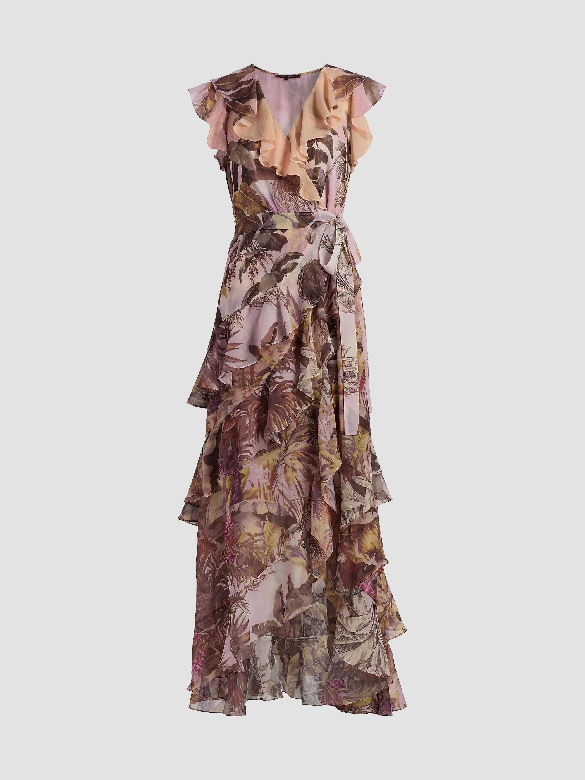 Women's Elanor Printed Ruffle Maxi Dress - Light Pink Multi - 1