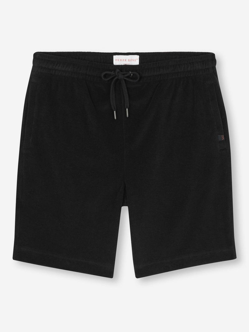 Men's Towelling Shorts Isaac Terry Cotton Black 1