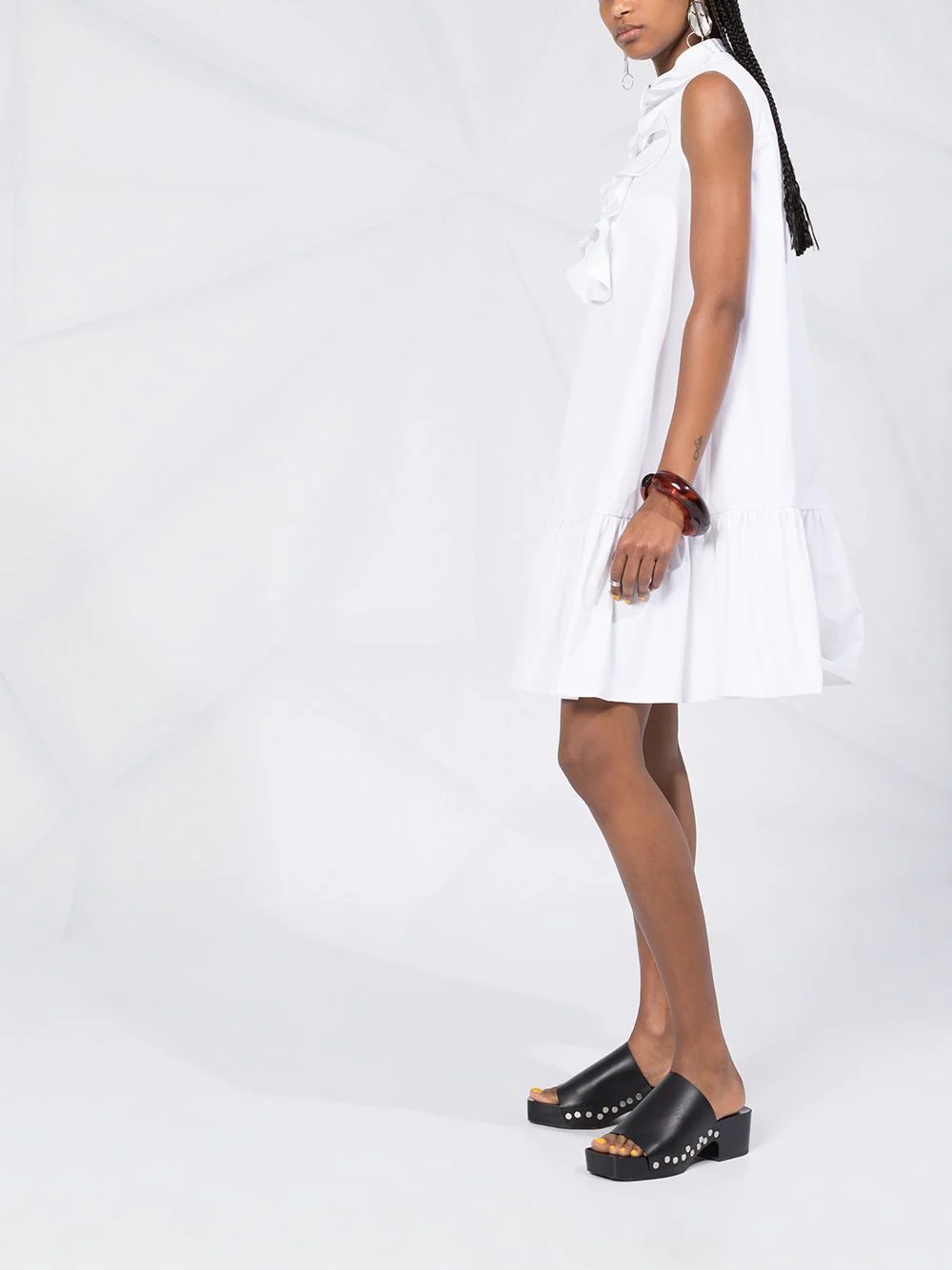 ruffled yoke dress - 6