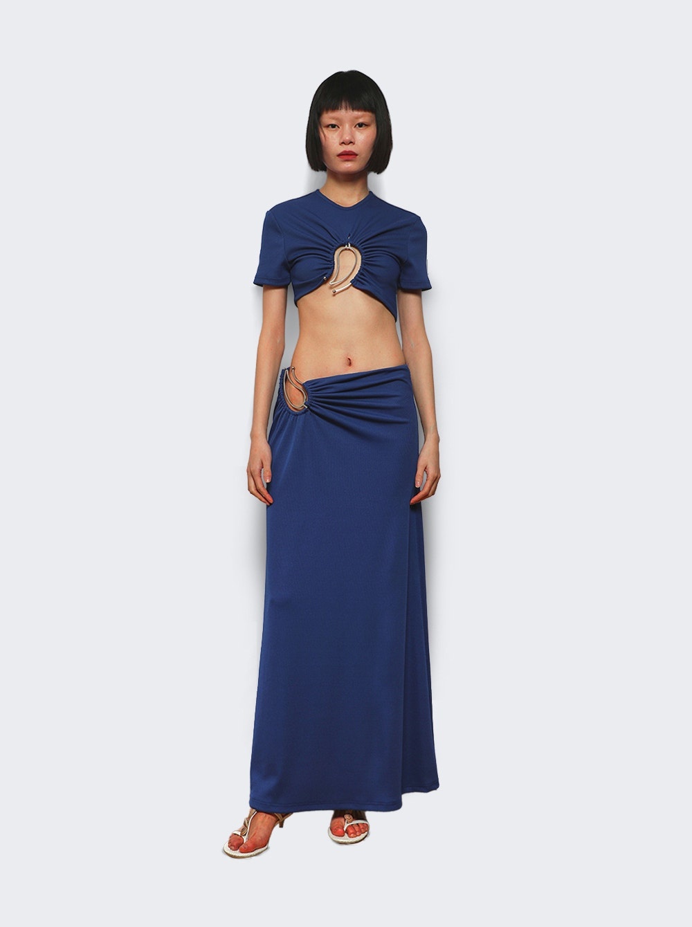 Paisley Ruched Skirt Yves Blue - 5
