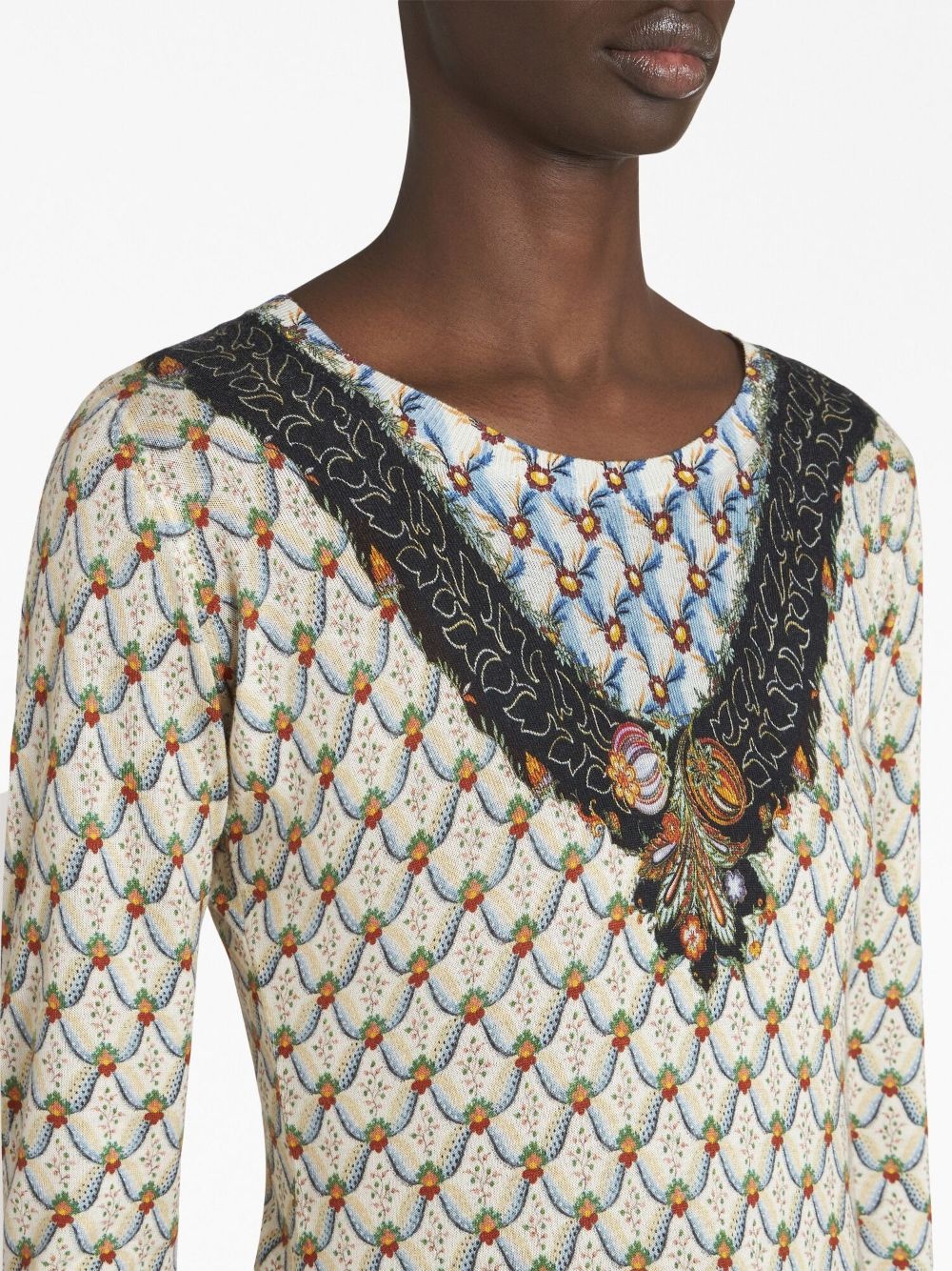 floral-print knitted top - 4