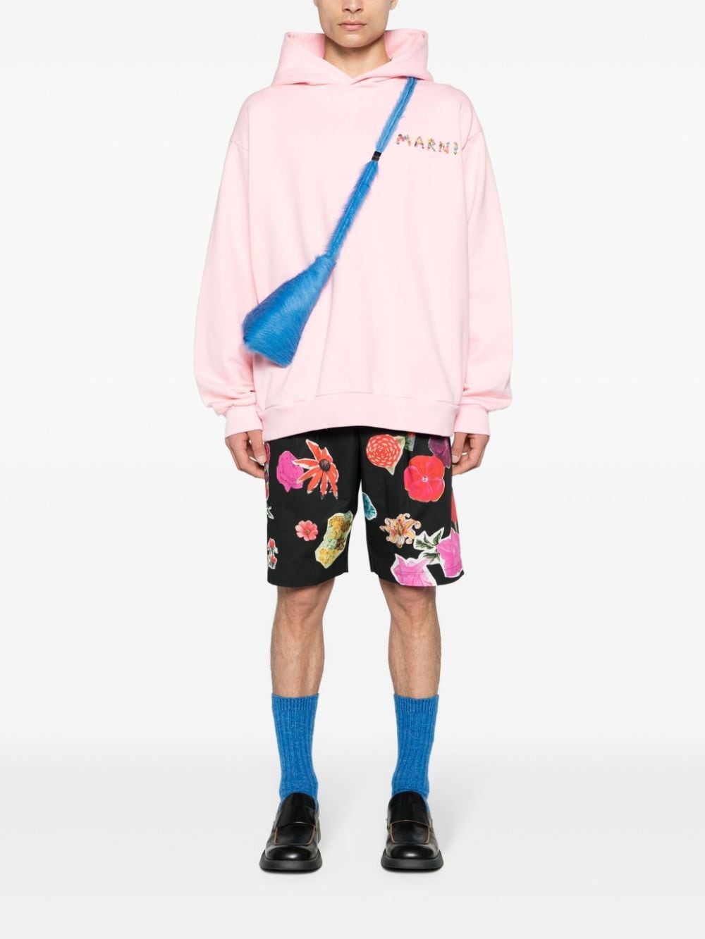 logo-print cotton hoodie - 2