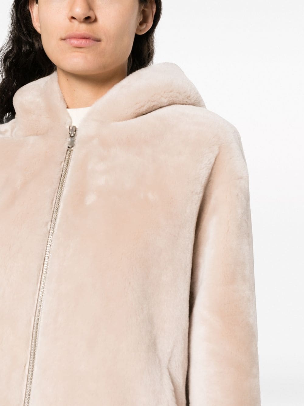 shearling hooded jacket - 5
