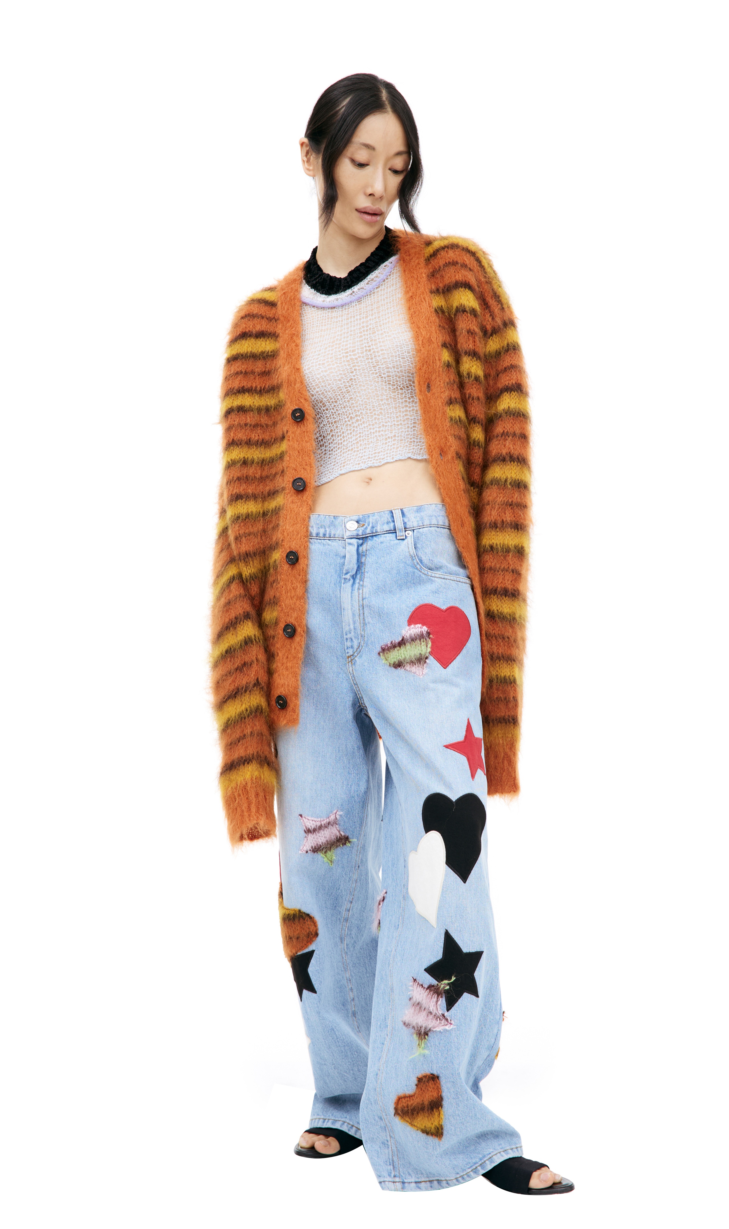 ORANGE STRIPED CARDIGAN - 3