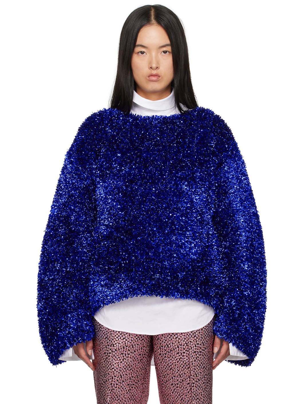 DRIES VAN NOTEN 青 ファーサンダル ファー Dries Van Noten(ドリス