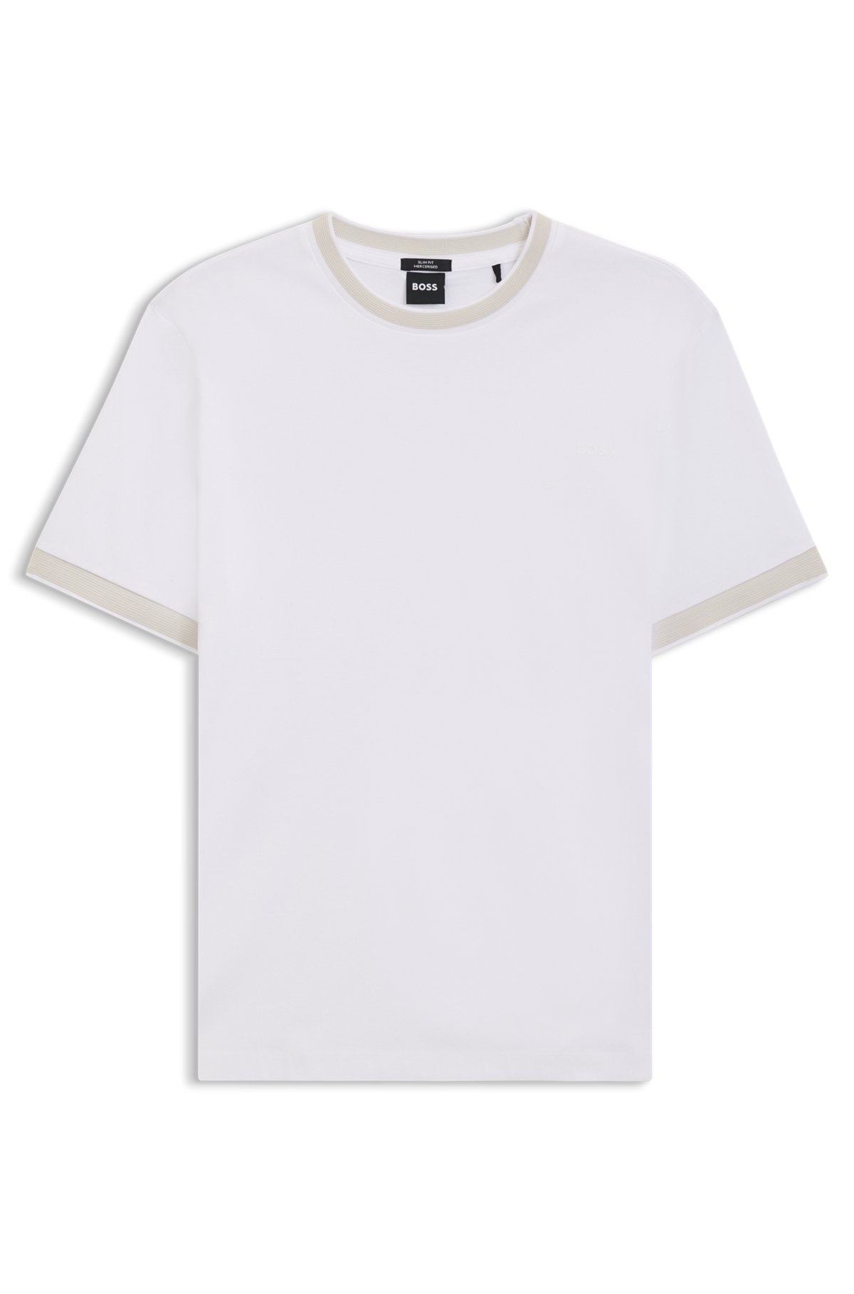 SLIM-FIT SHIRT IN DOBBY COTTON WITH CONTRAST TRIMS - 1