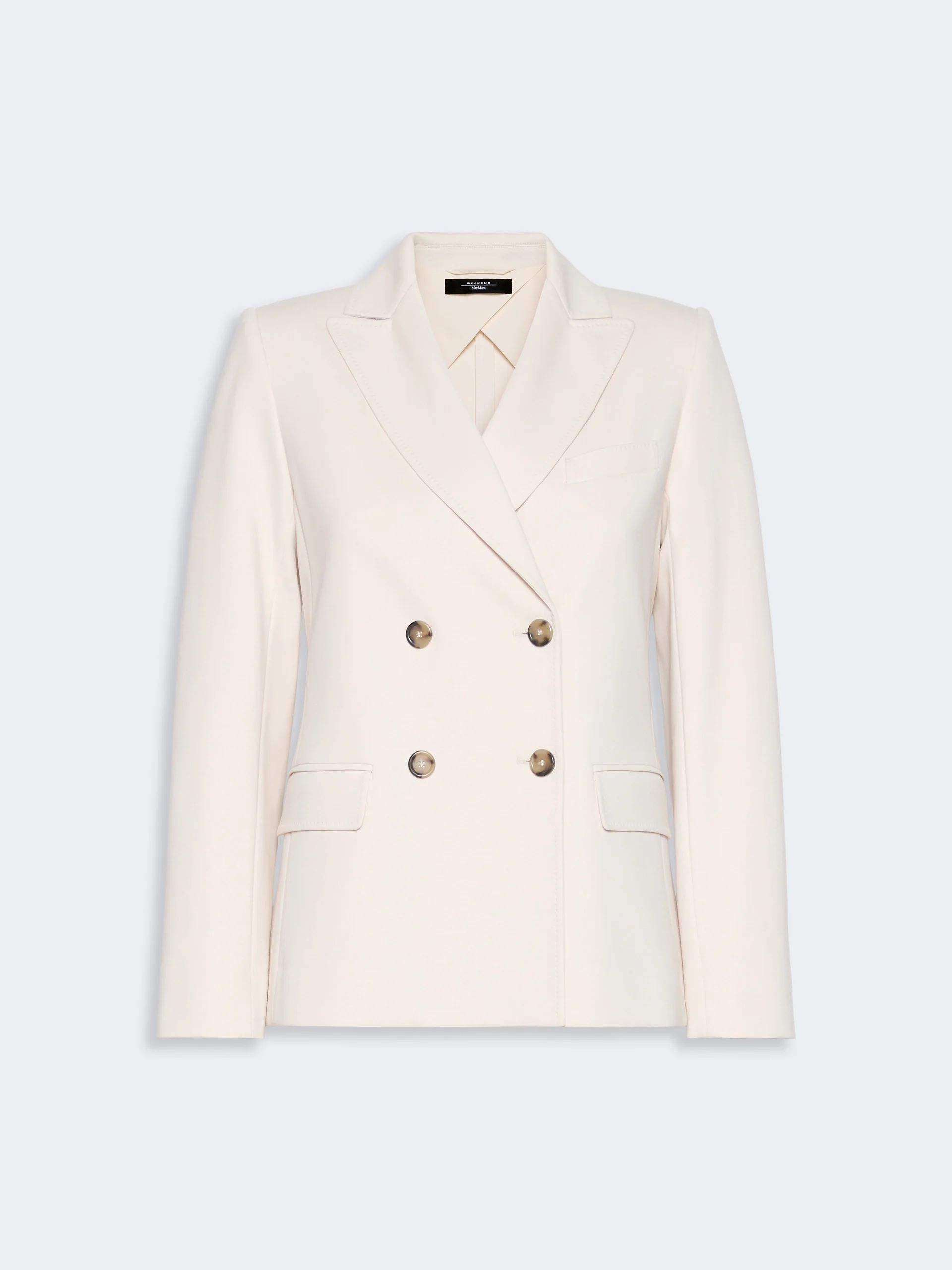 COLIBRI Milano-knit double-breasted jersey blazer - IVORY - 1